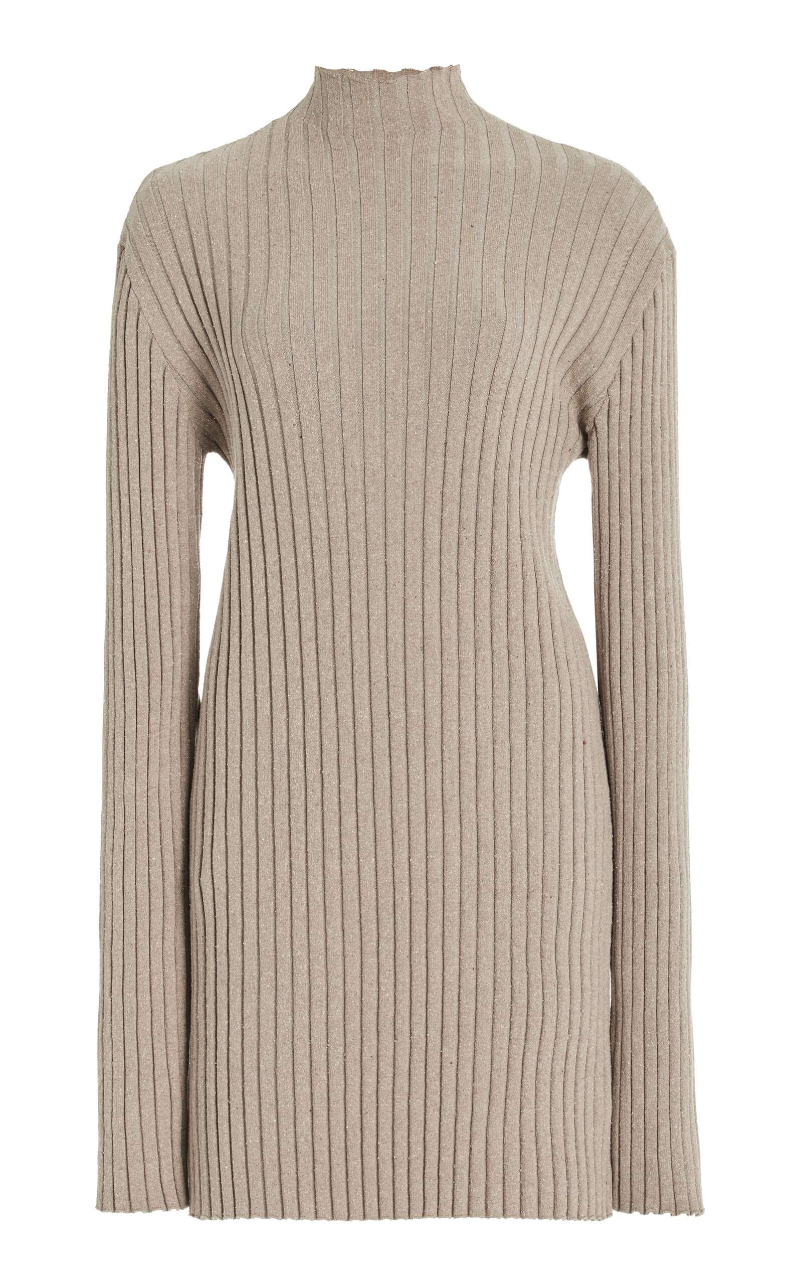 The Row Deidree Turtleneck Rib Tunic Top In Neutral