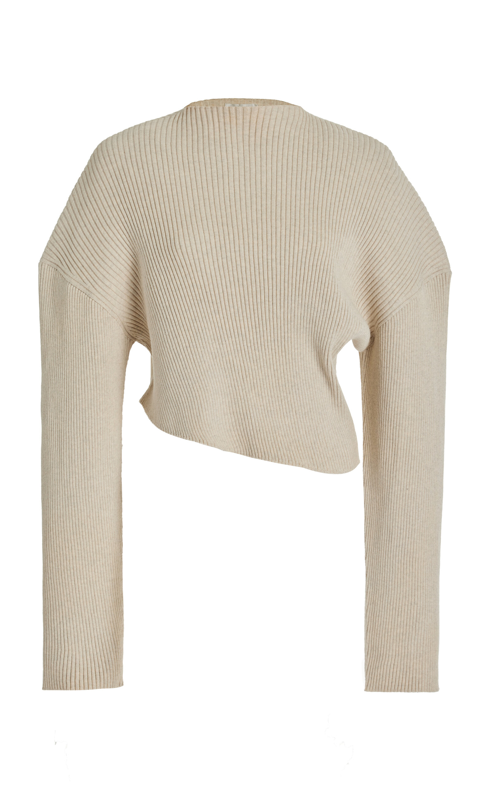 The Row Danana Asymmetric Mock-neck Rib Crop Top In Ivory
