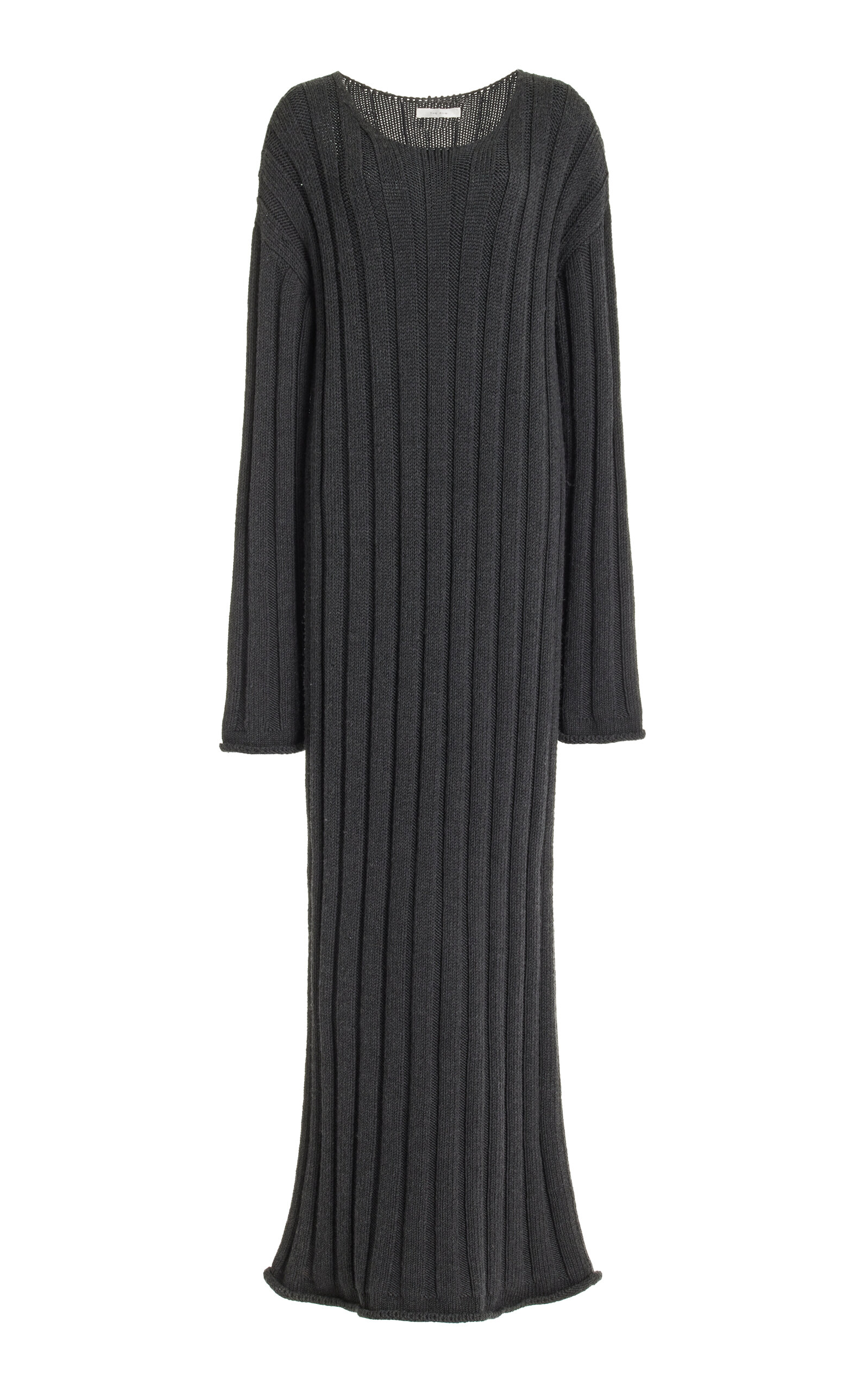 Shop The Row Danielas Ribbed-knit Wool-blend Maxi Dress In Grey