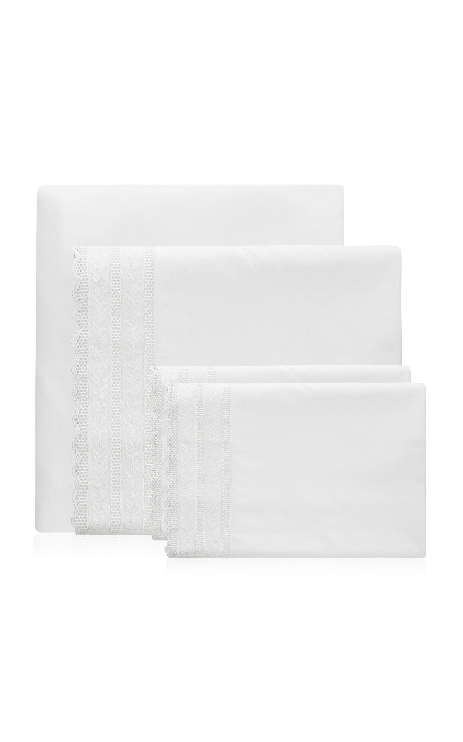 Los Encajeros Hojas King Bedding Set In White