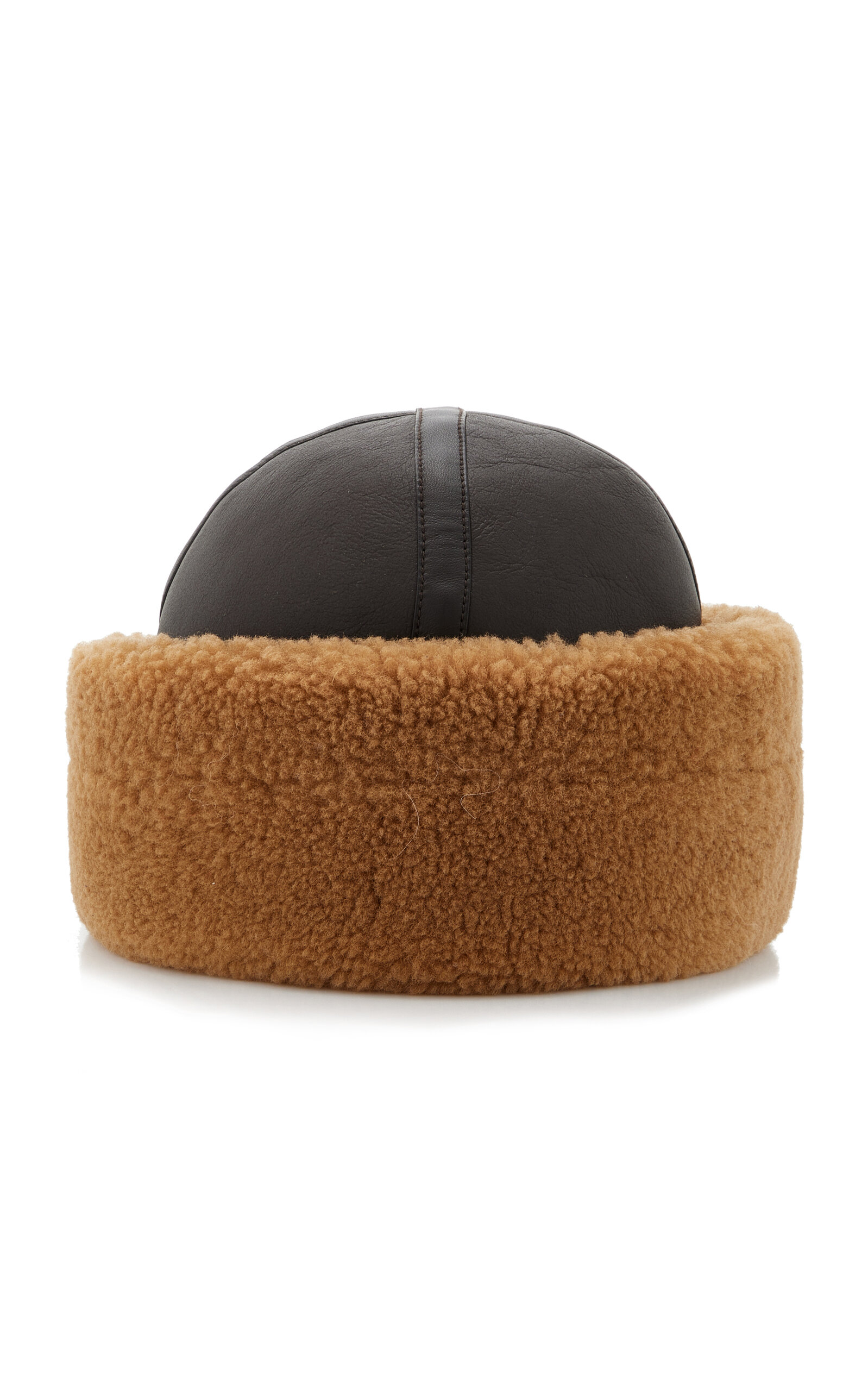 TOTÊME SHEARLING-LINED LEATHER HAT