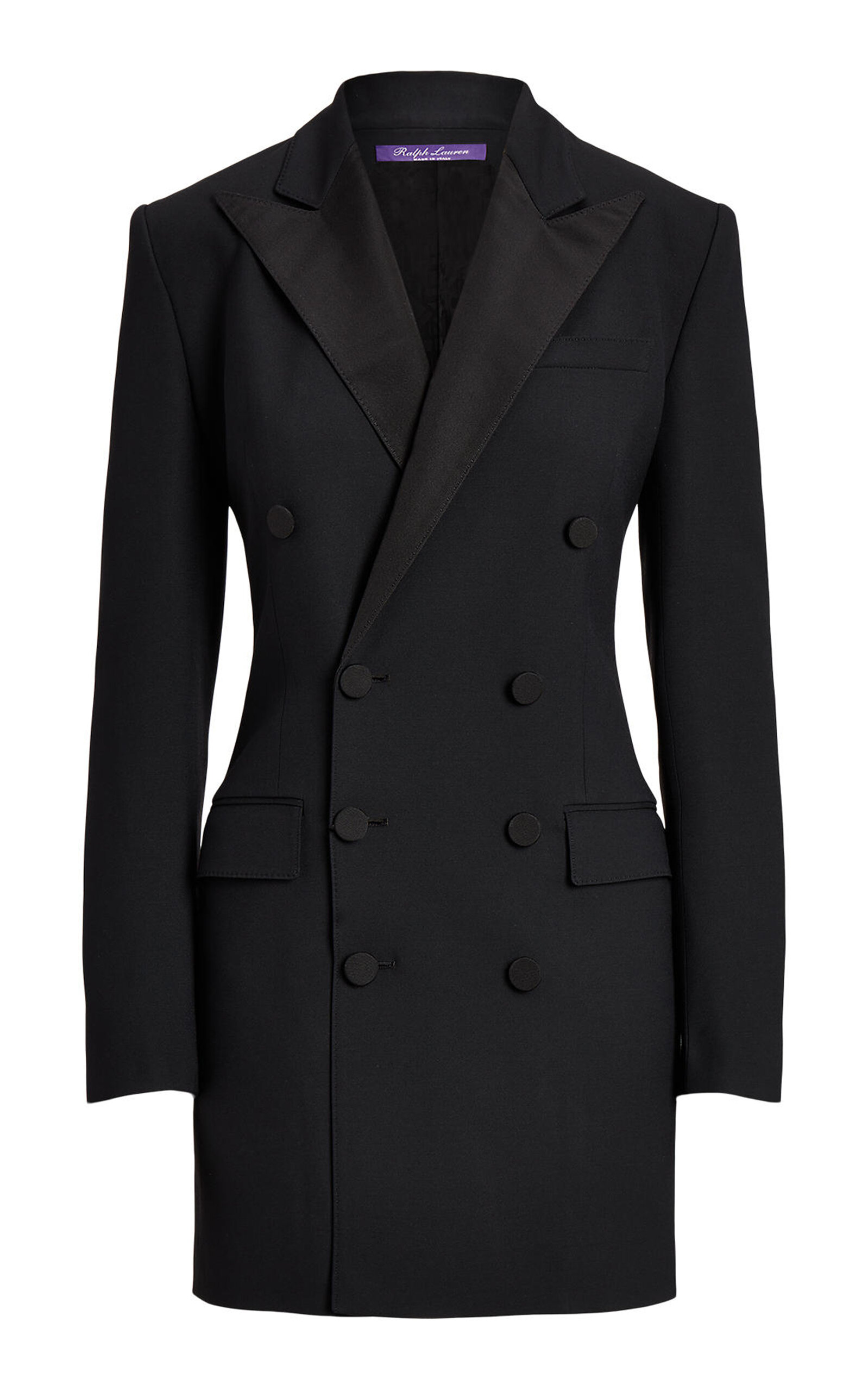 RALPH LAUREN COTTRELL SILK-WOOL MINI BLAZER DRESS