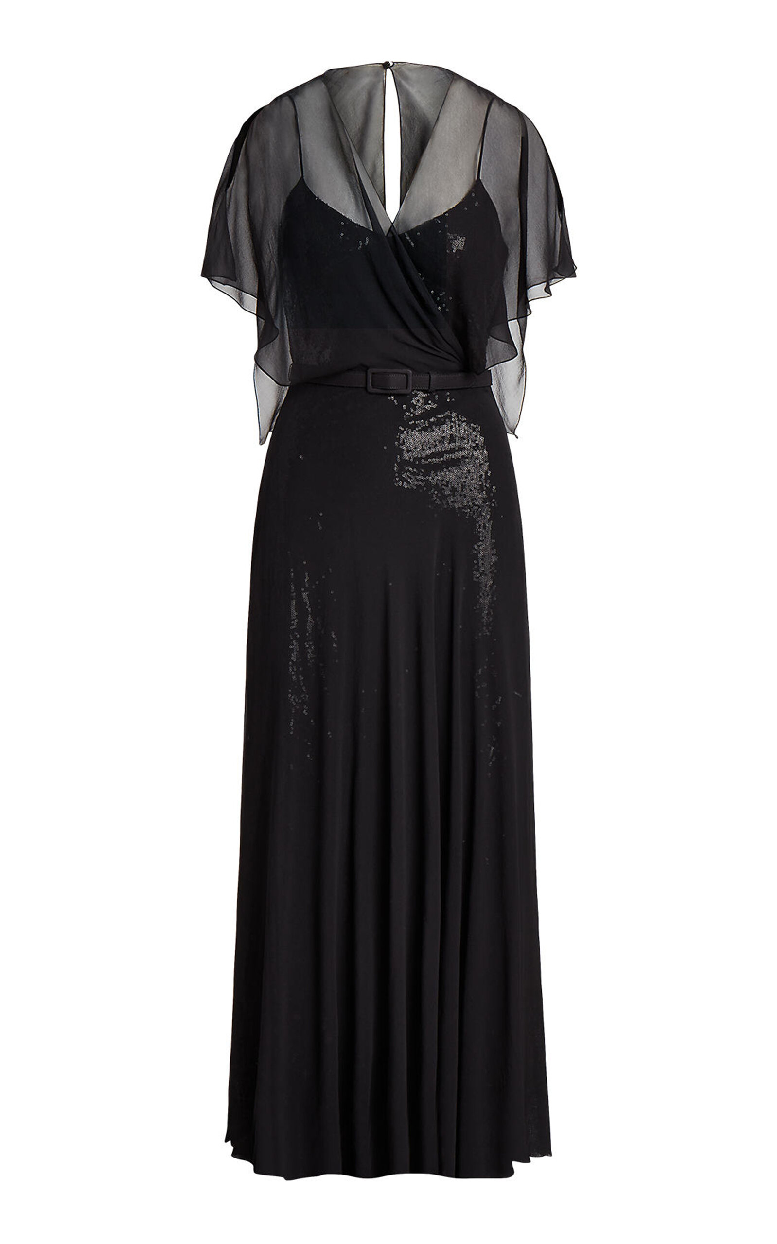 Ralph Lauren Women's Romaine Belted & Sequin-embroidered Dress In Black