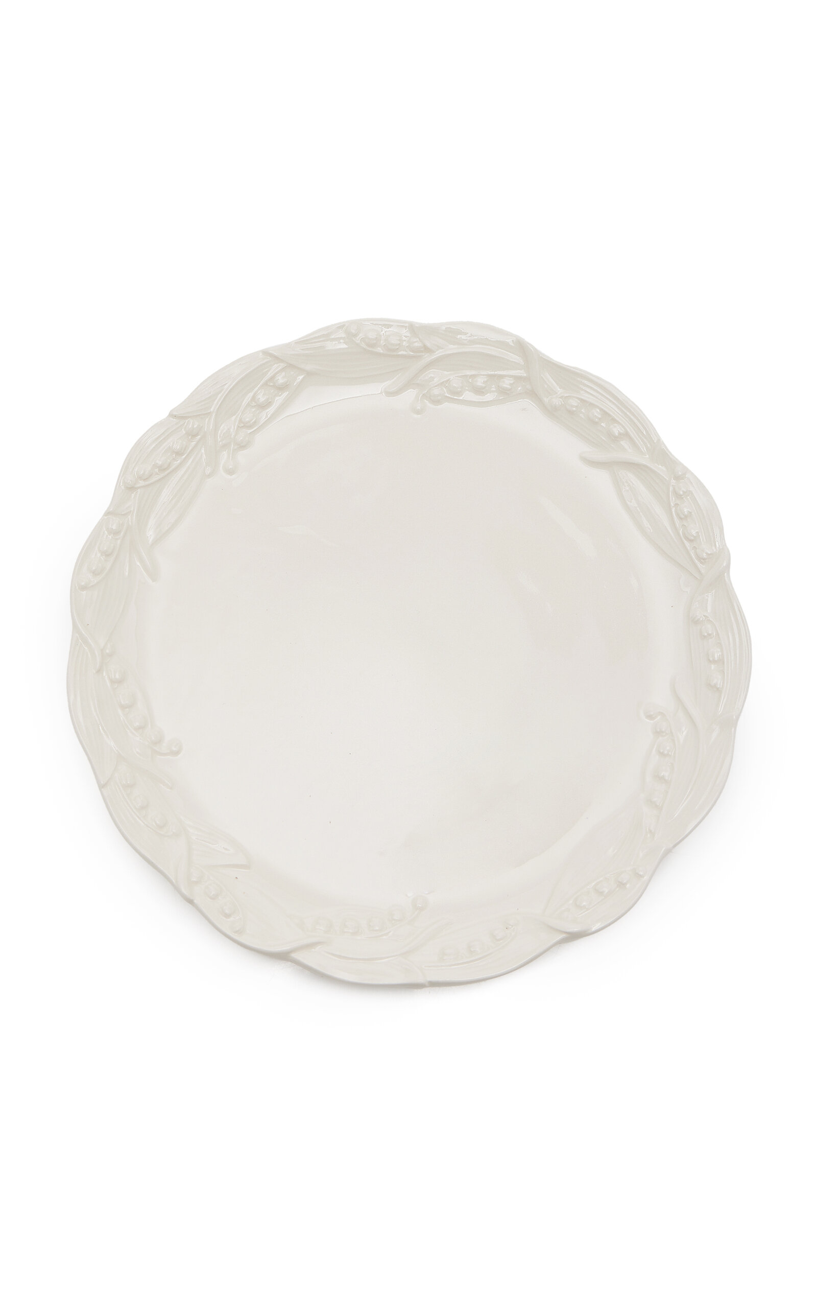 Moda Domus Lily Of The Valley Ceramic Serving Plate In White
