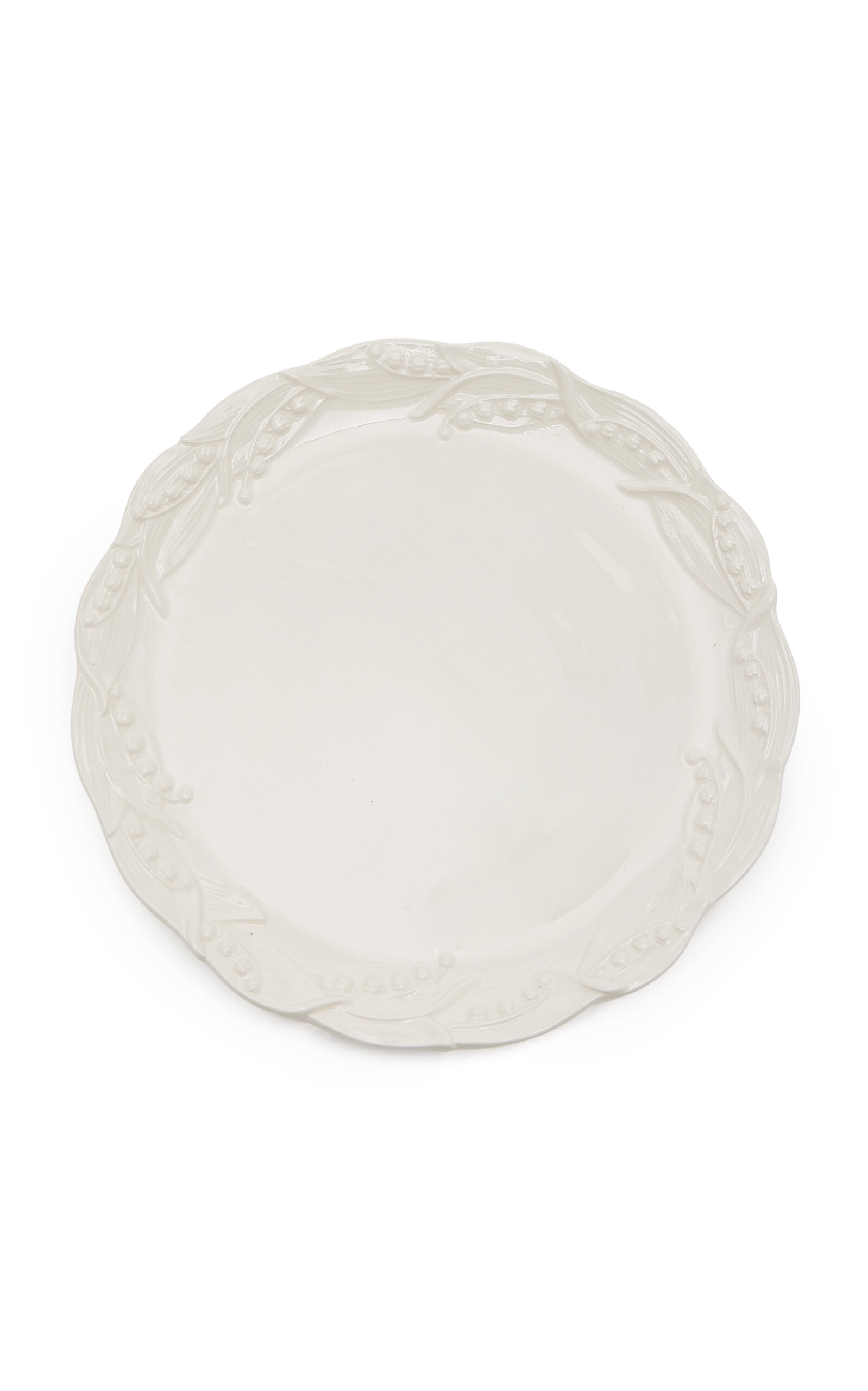 Moda Domus Lily of the Valley Ceramic Serving Plate - White