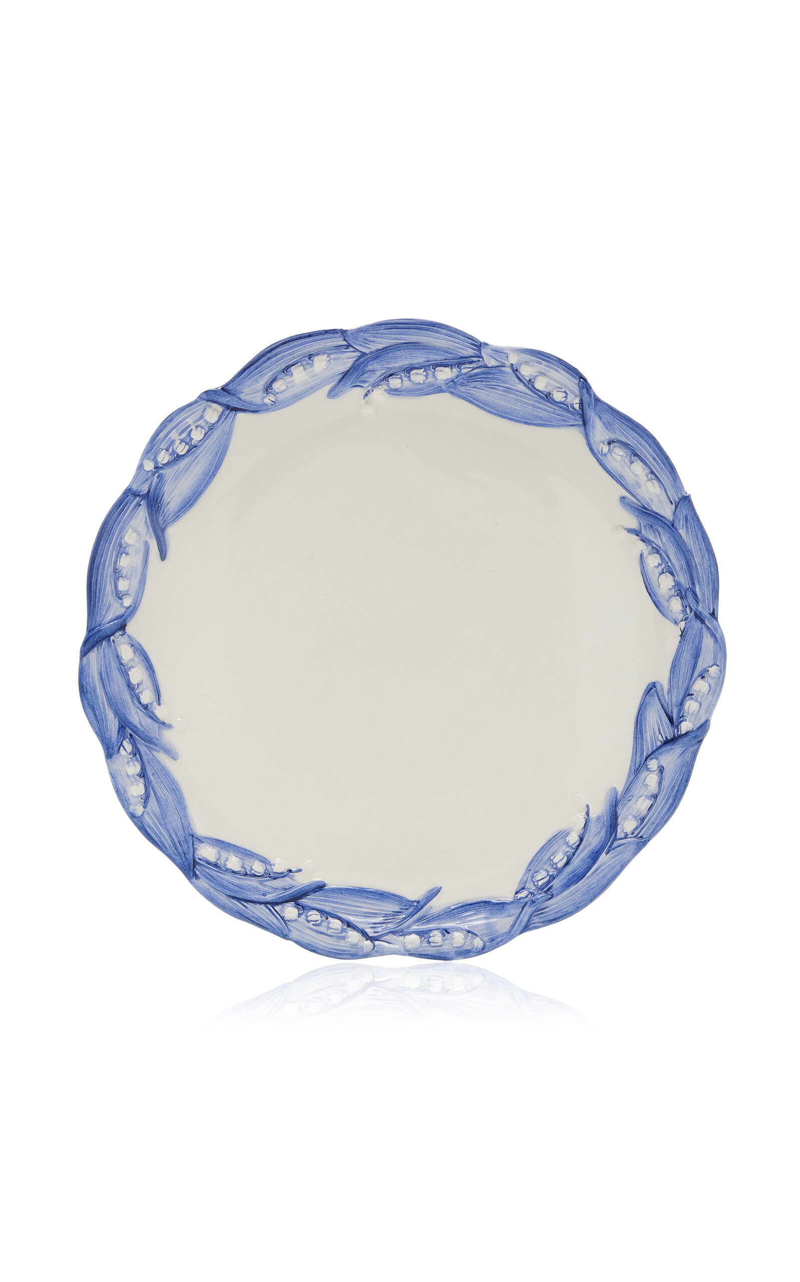 Moda Domus Lily Of The Valley Ceramic Serving Plate In Blue