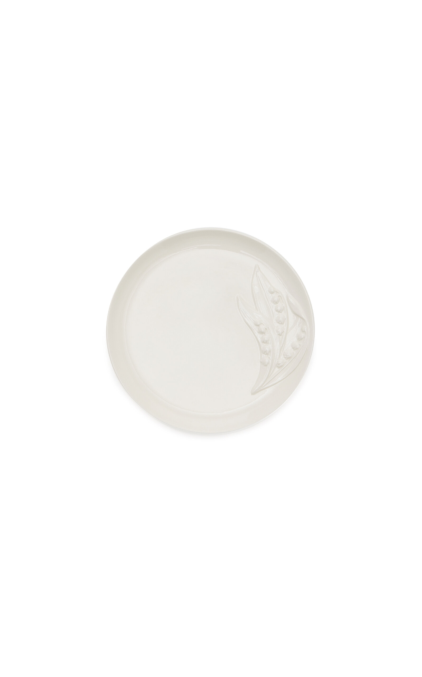 Moda Domus Set-of-six Lily Of The Valley Ceramic Dessert Plates In White