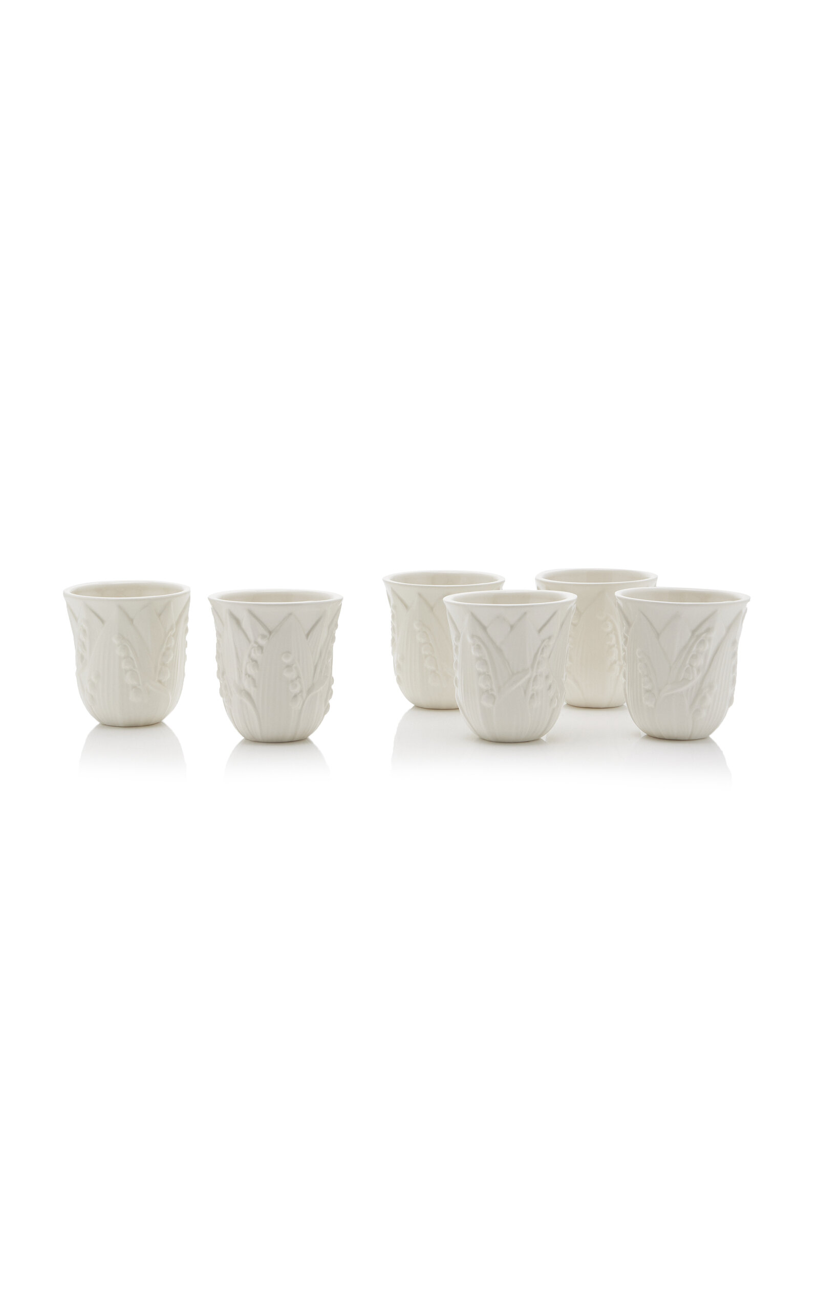 Moda Domus Set-of-six Lily Of The Valley Ceramic Tumblers In White