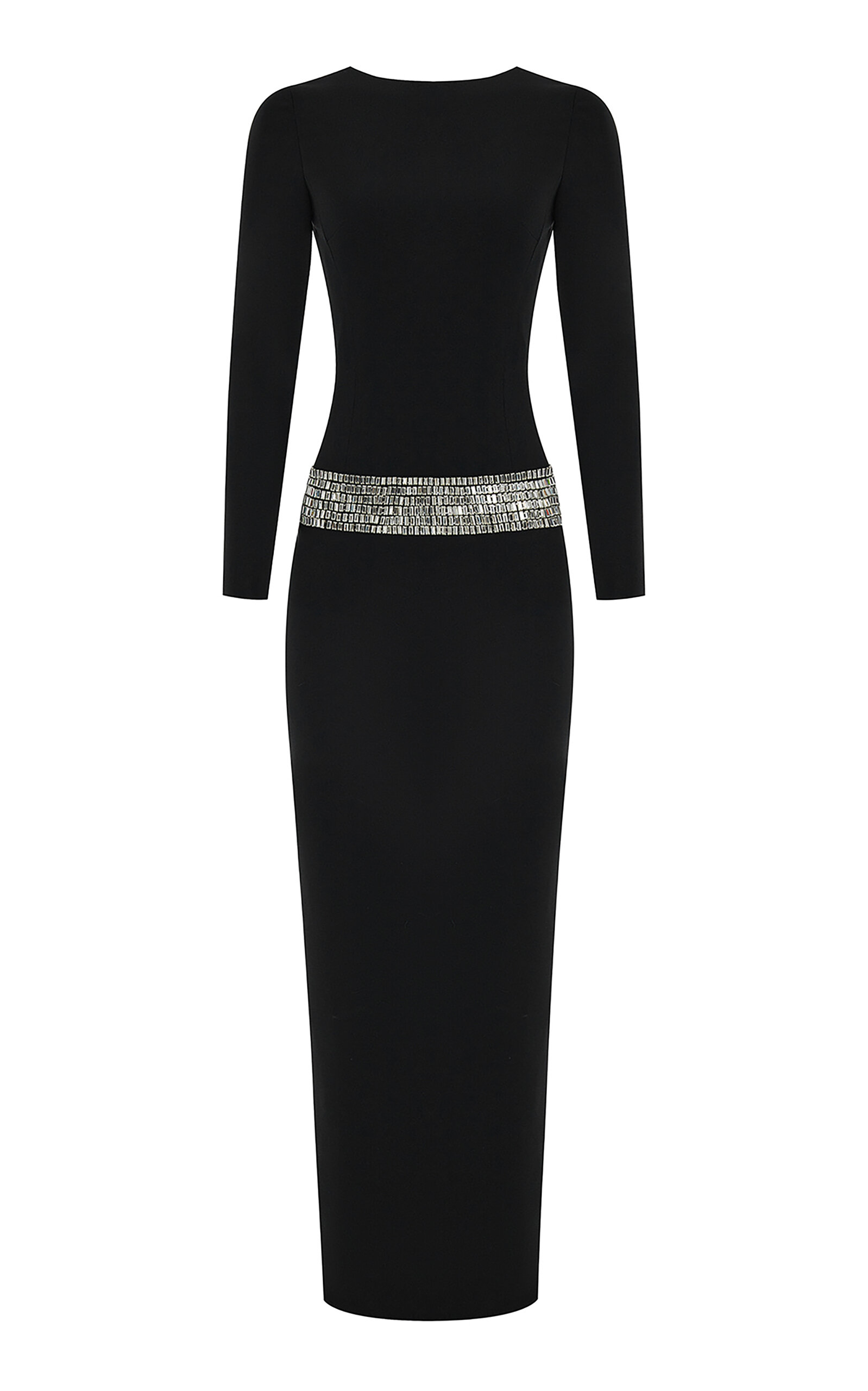 Rasario Women's Crystal-embellished Crepe Open Back Maxi Dress In Black |  ModeSens