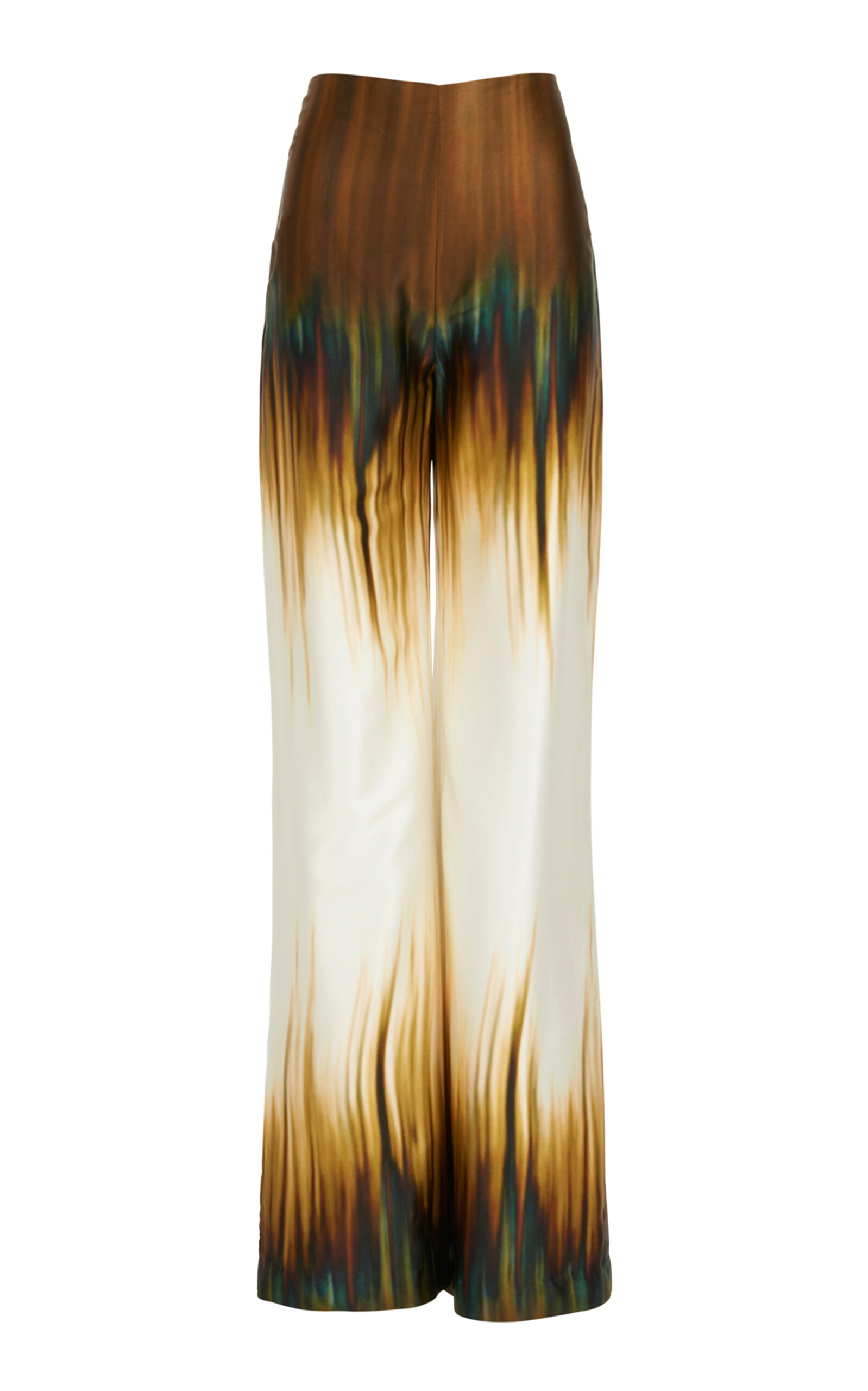 SILVIA TCHERASSI ANDIE PRINTED STRETCH-SILK WIDE-LEG PANTS