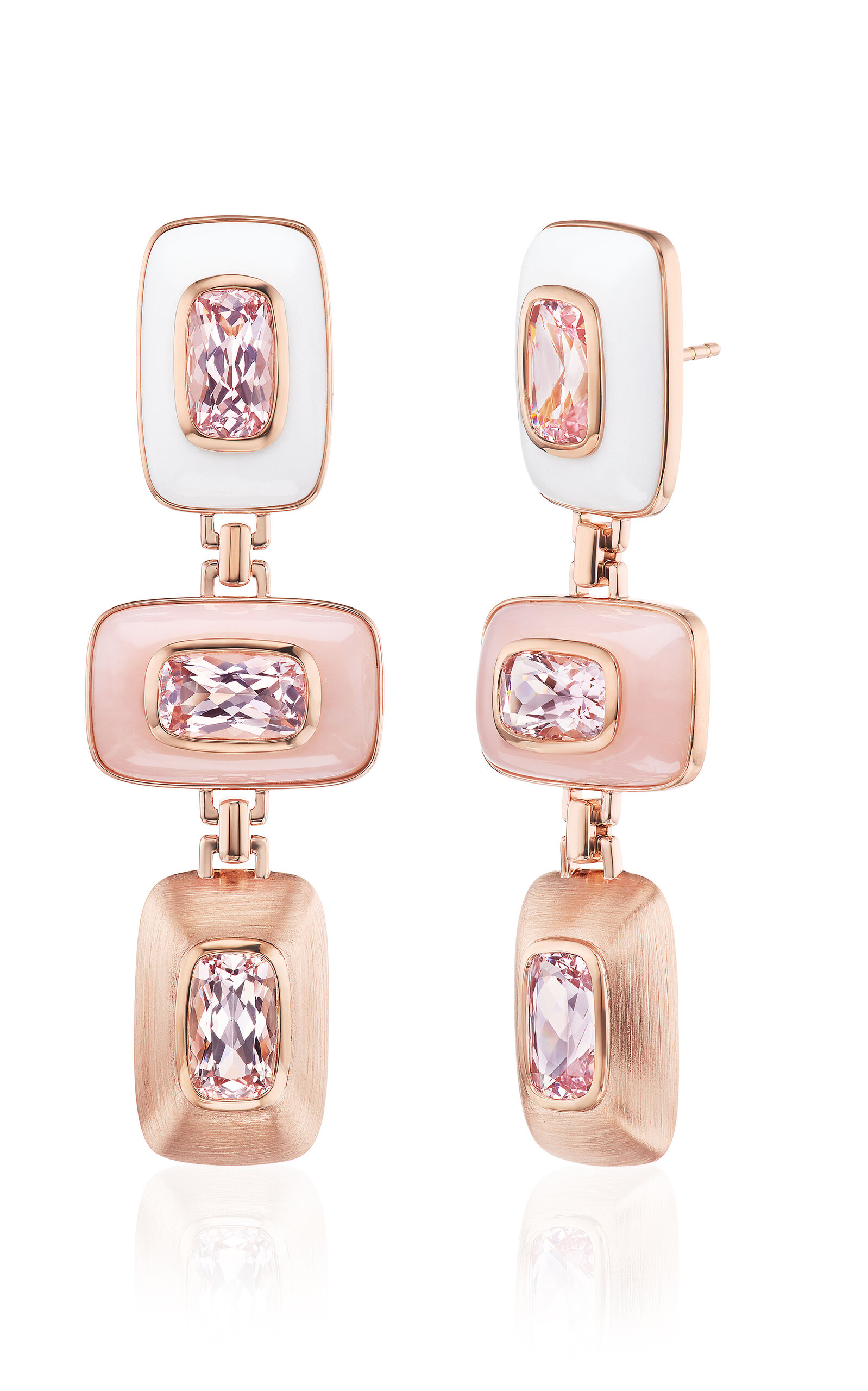 Emily P. Wheeler Women's Patchwork 18K Rose Gold Morganite; Opal Earrings