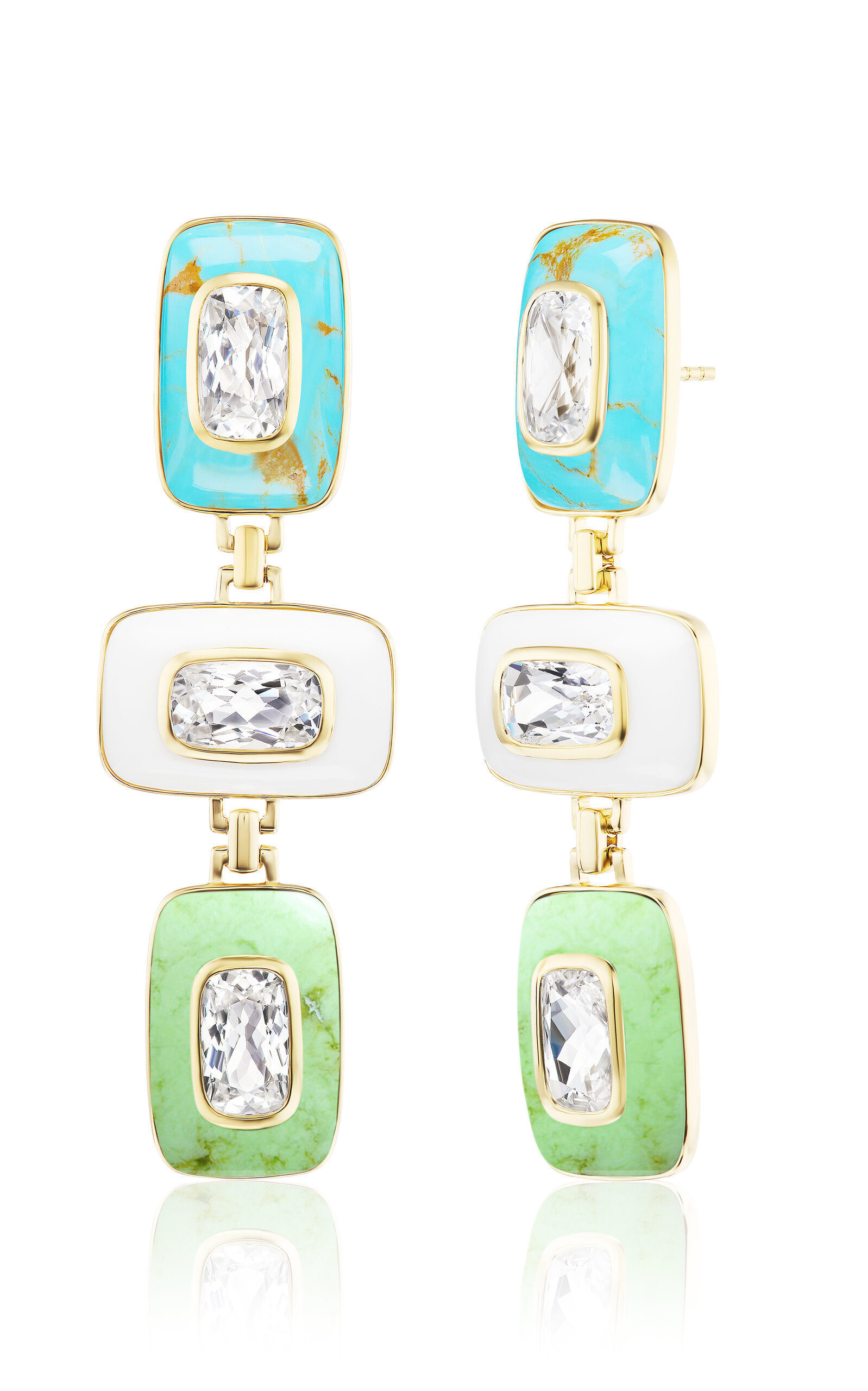Emily P. Wheeler Women's Patchwork 18K Yellow Gold Topaz Earrings