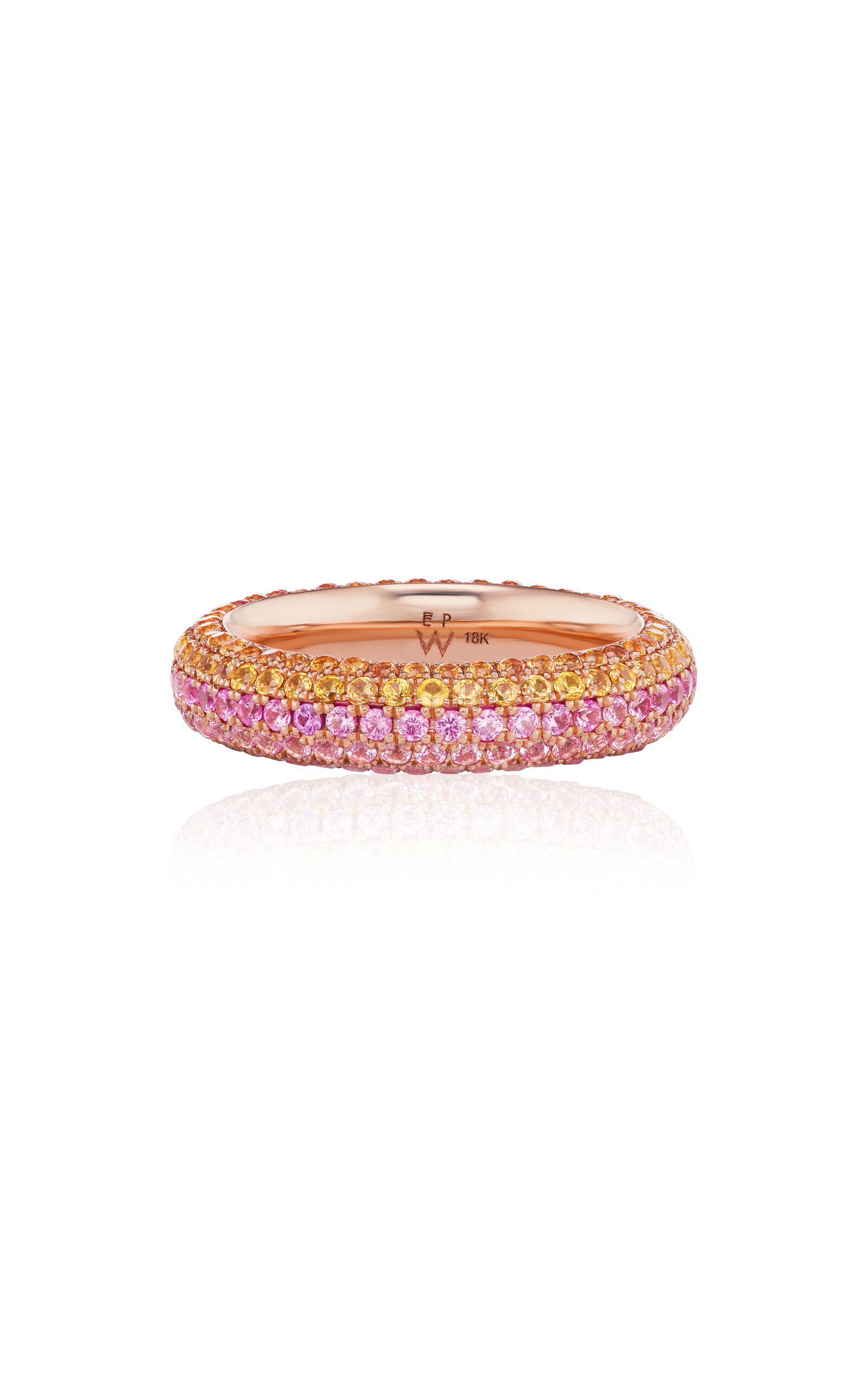 Emily P. Wheeler Desert Ombre Puffy 18k Yellow Gold Sapphire Ring In Pink