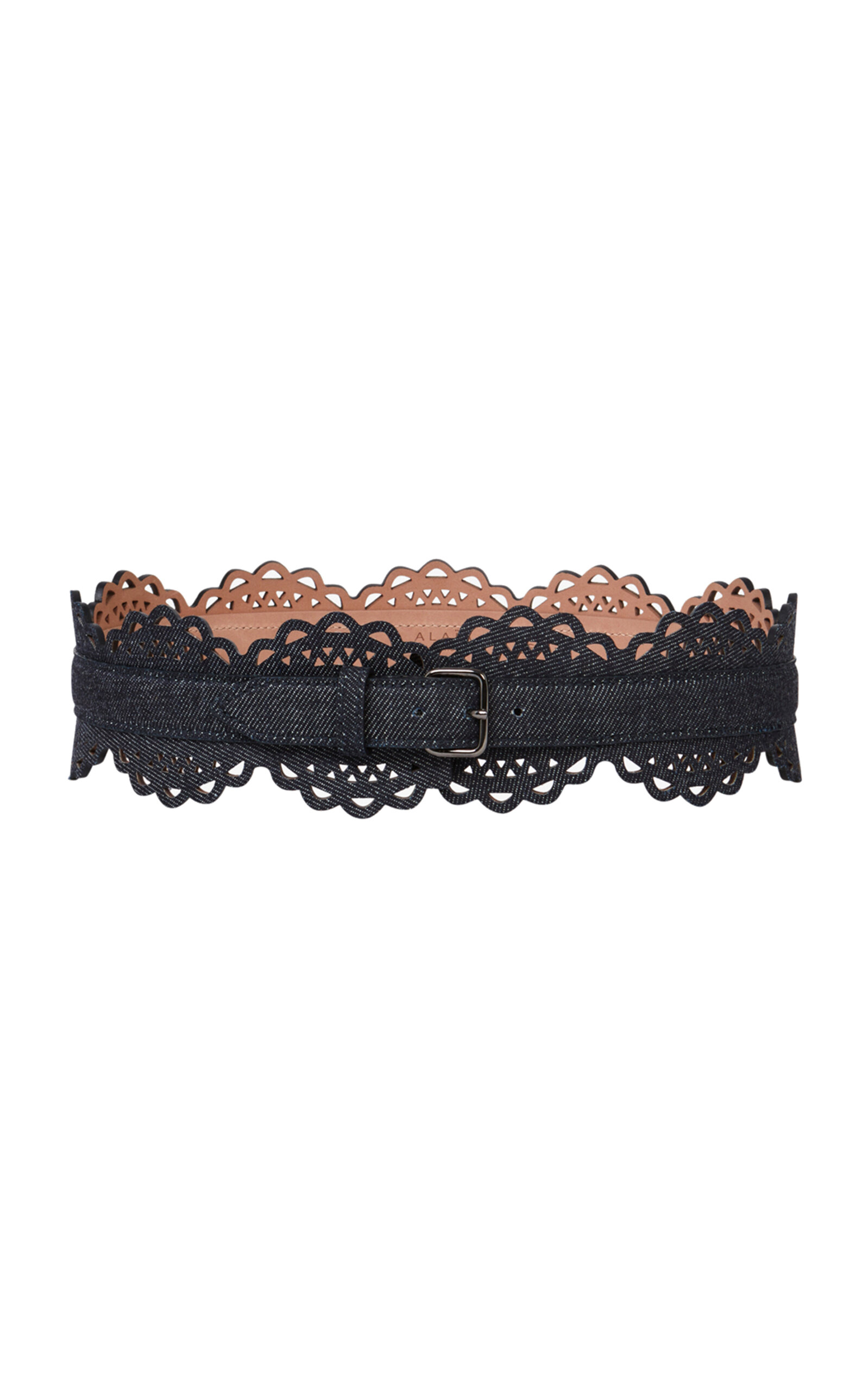 Alaïa Bustier Denim Belt In Blue