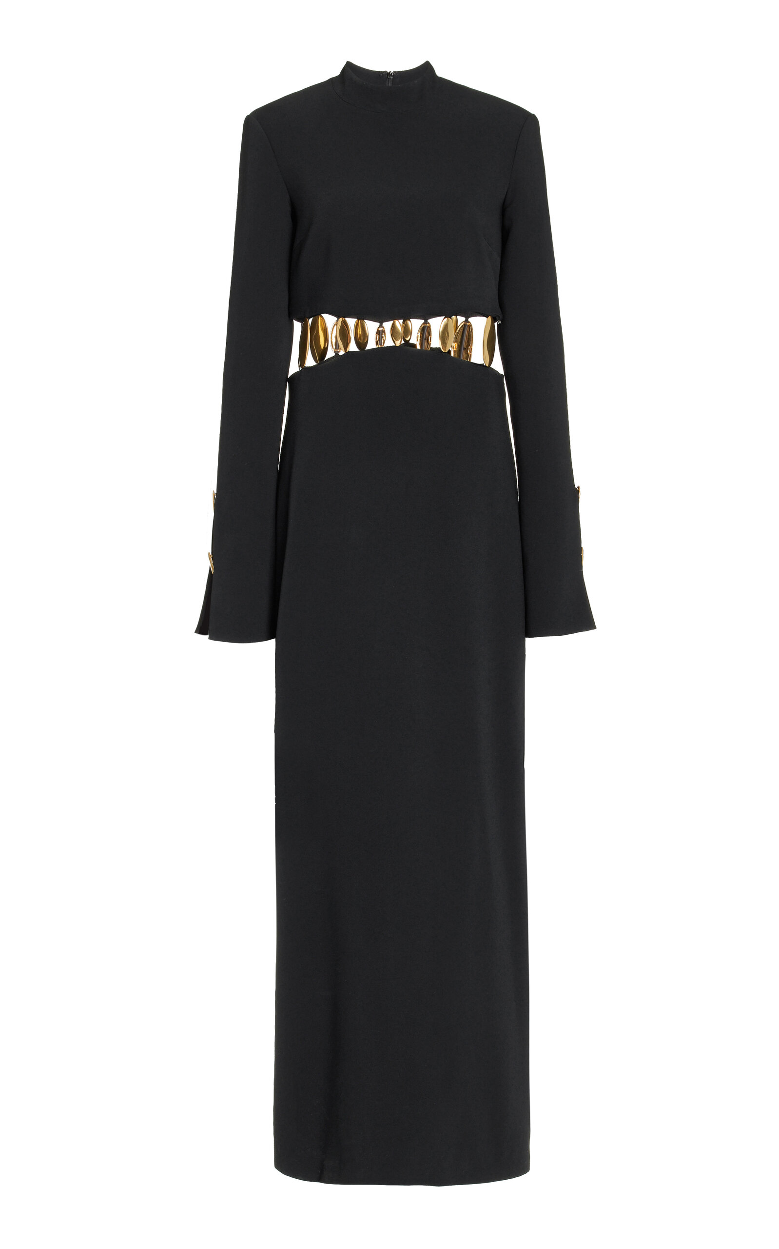 Simkhai Gloria Crepe Cutout Gown In Black