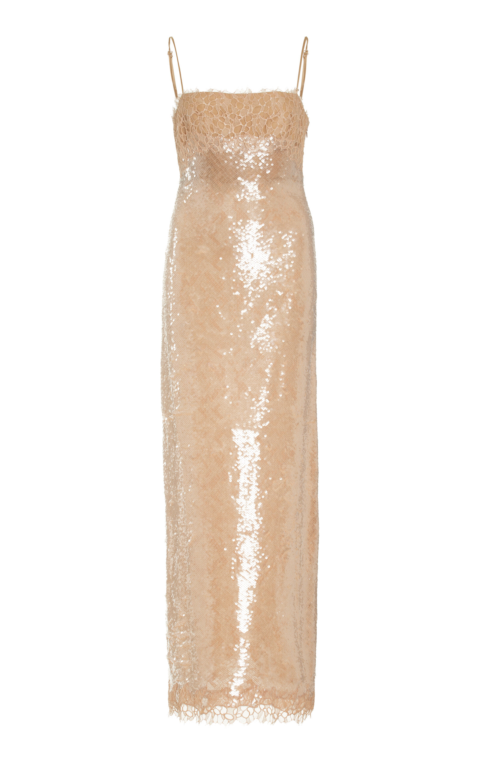 Simkhai Valentina Sequined Midi Dress In Neutral