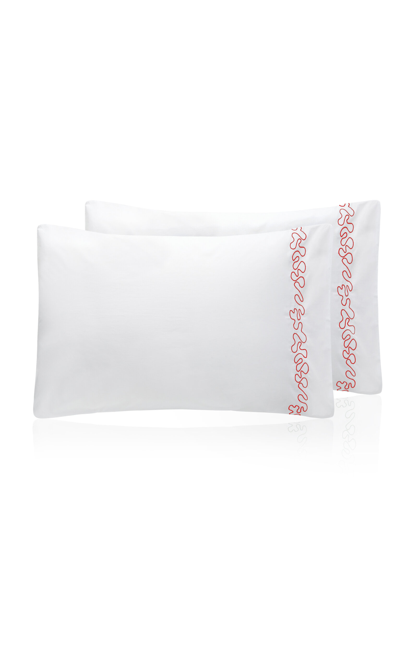 Vis-a-vis Paris Abyss Percale Standard Set-of-two Pillowcases In Red