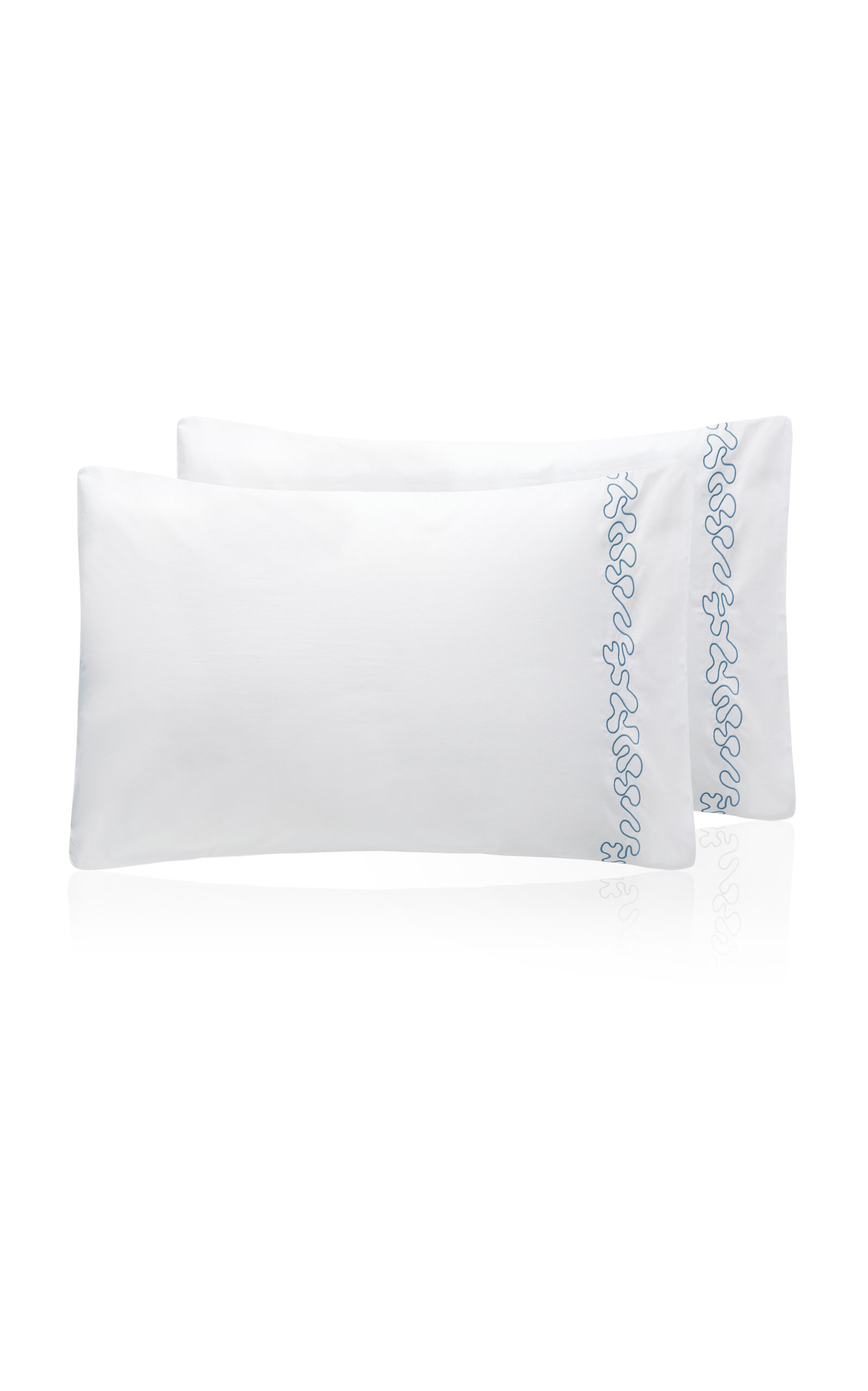 Vis-a-vis Paris Abyss Percale Standard Set-of-two Pillowcases In Blue