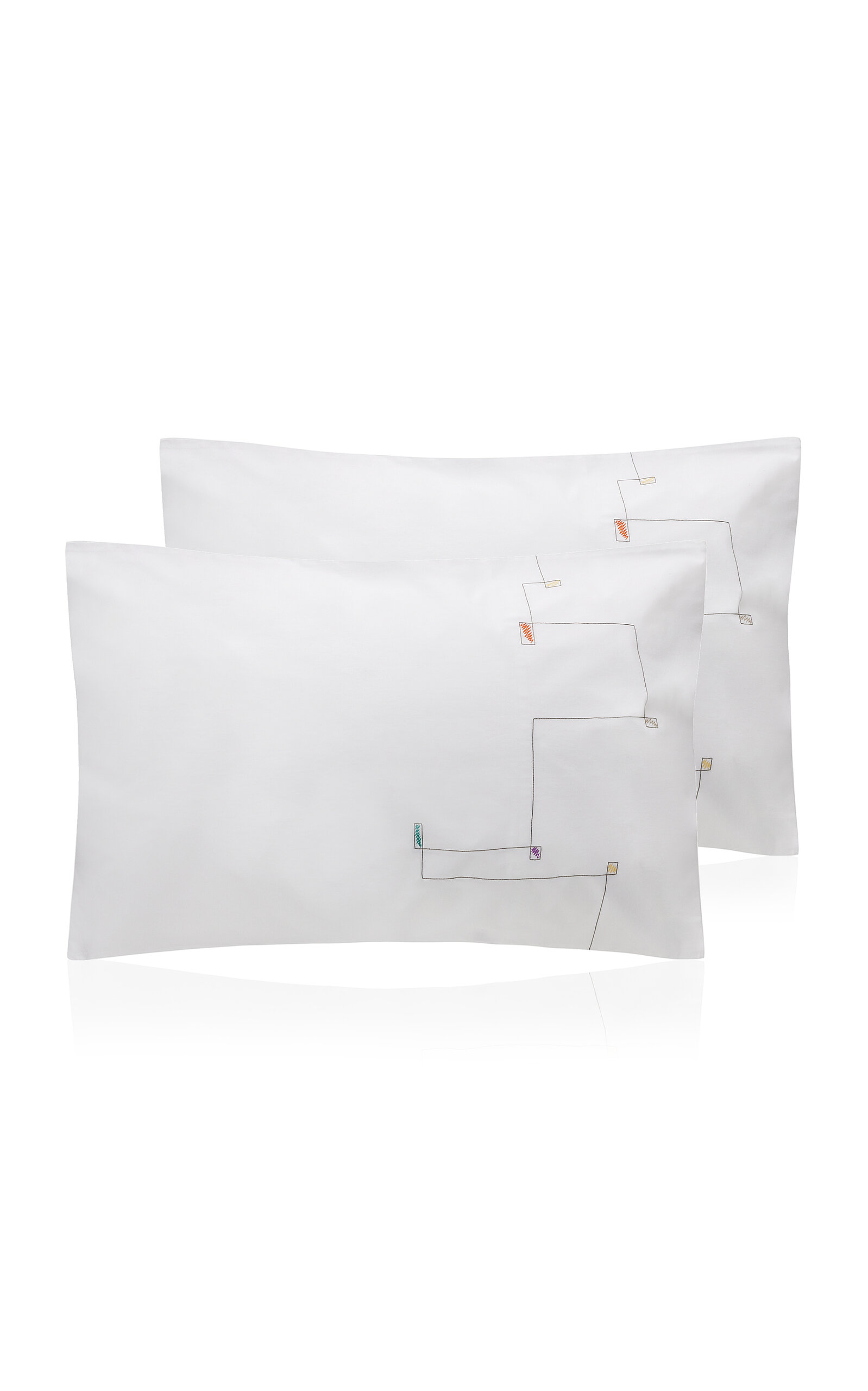 Vis-a-vis Paris Anness Percale Standard Set-of-two Pillowcases In Multi