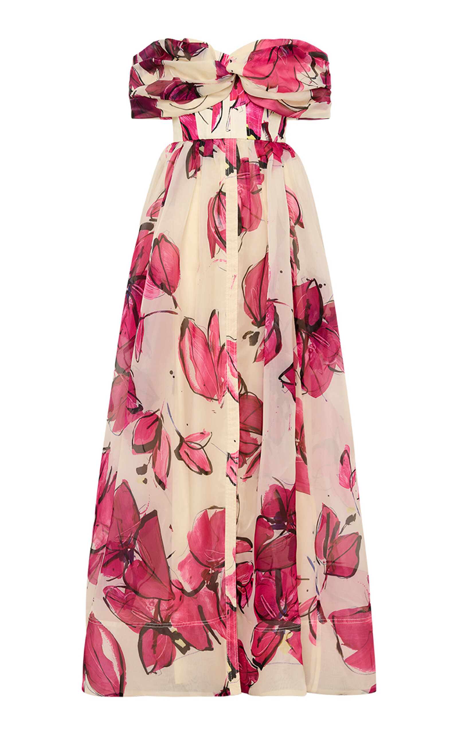 Aje Cordelia Corsetted Maxi Dress In Floral
