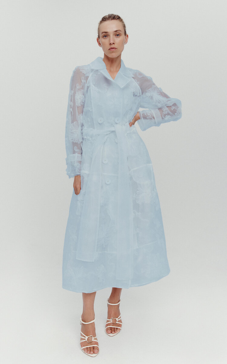 Aje Women's Ursula Trench Coat Dress In Blue