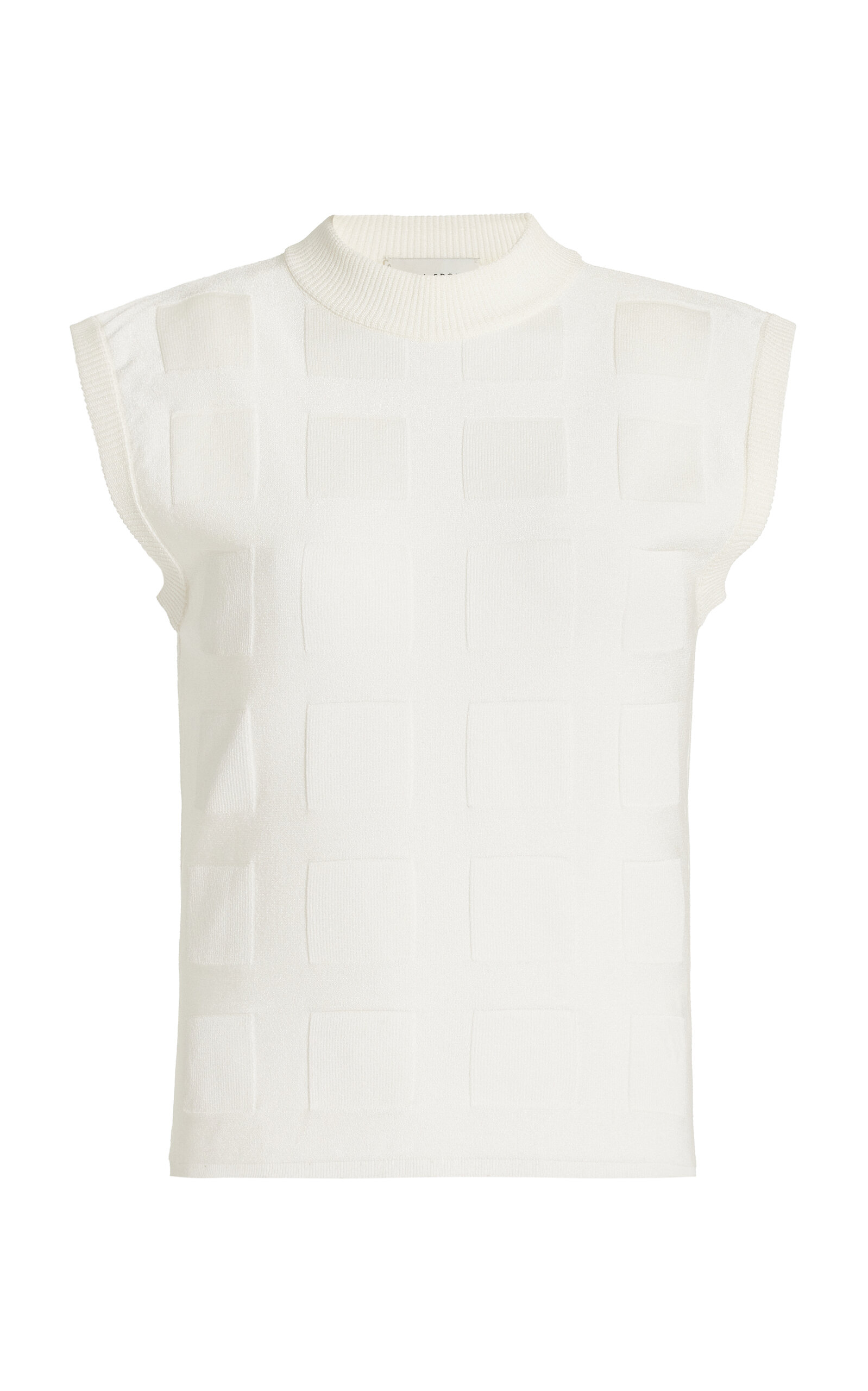 Shop High Sport Drea Square Knit Top In Ivory
