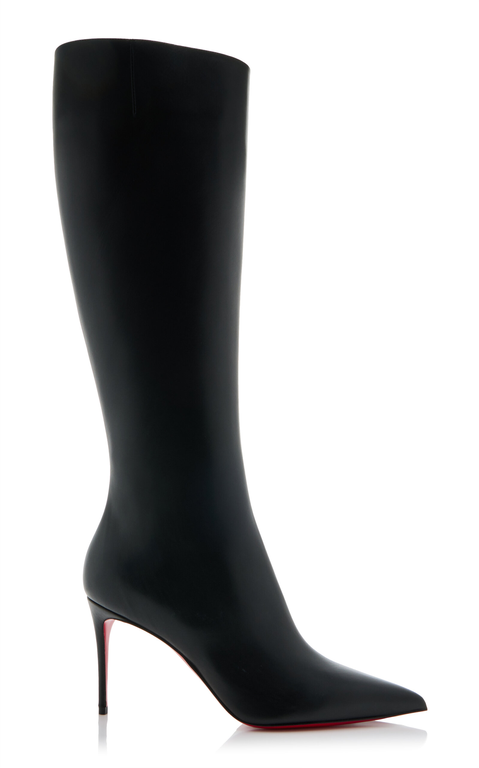 Shop Christian Louboutin Kate 85mm Leather Knee Boots In Black
