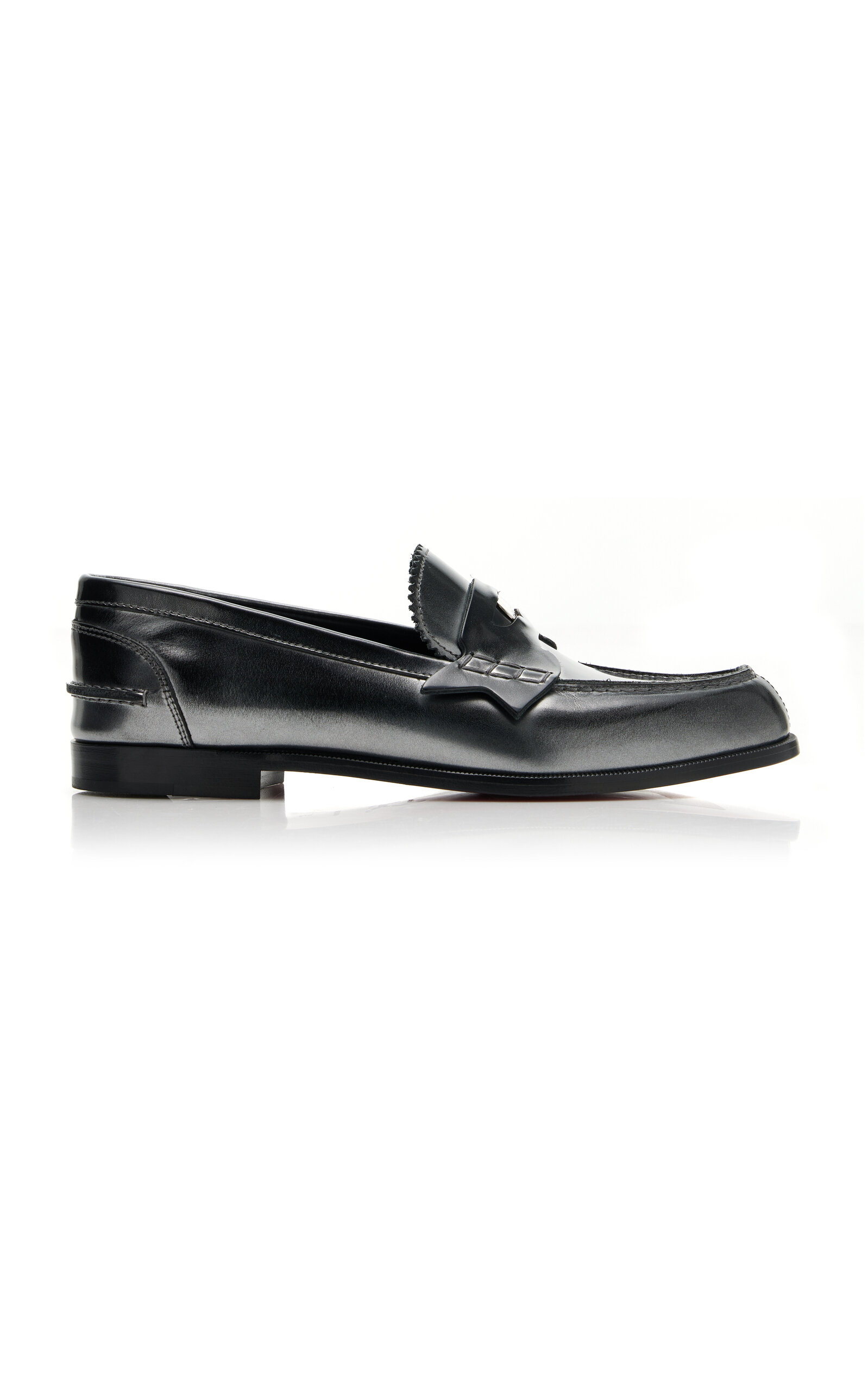 Christian Louboutin Donna Burnished Leather Penny Loafers