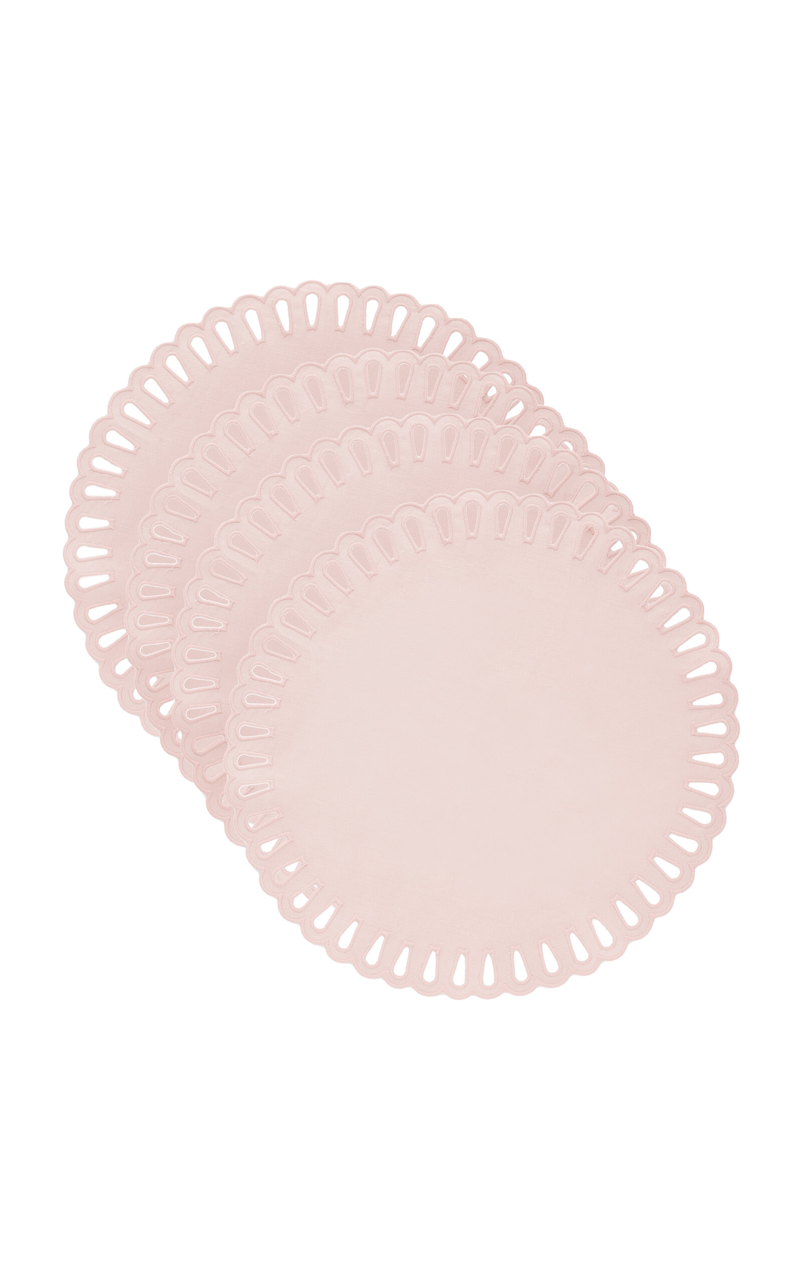 Moda Domus Set-of-four Handcrafted Linen Placemats In Pink