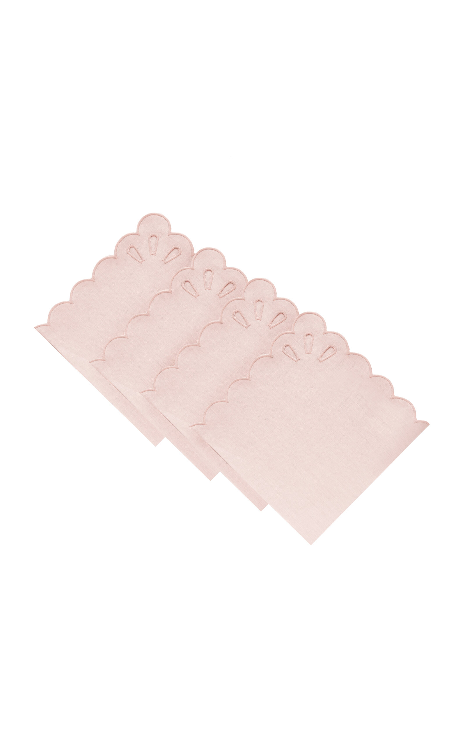 Moda Domus Set-of-four Handcrafted Linen Napkins In Pink