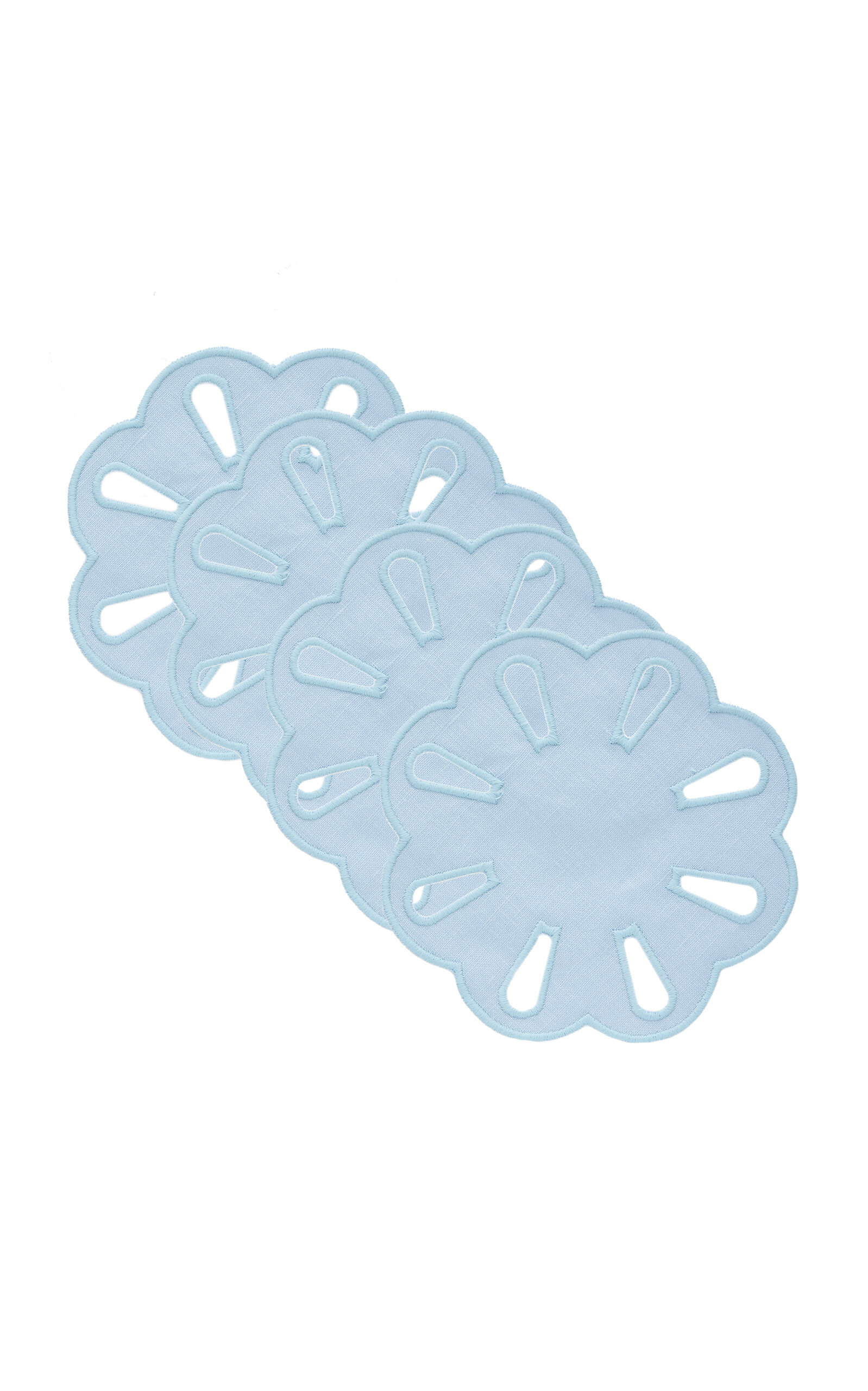 Moda Domus Set-of-Four Handcrafted Linen Coasters - Blue