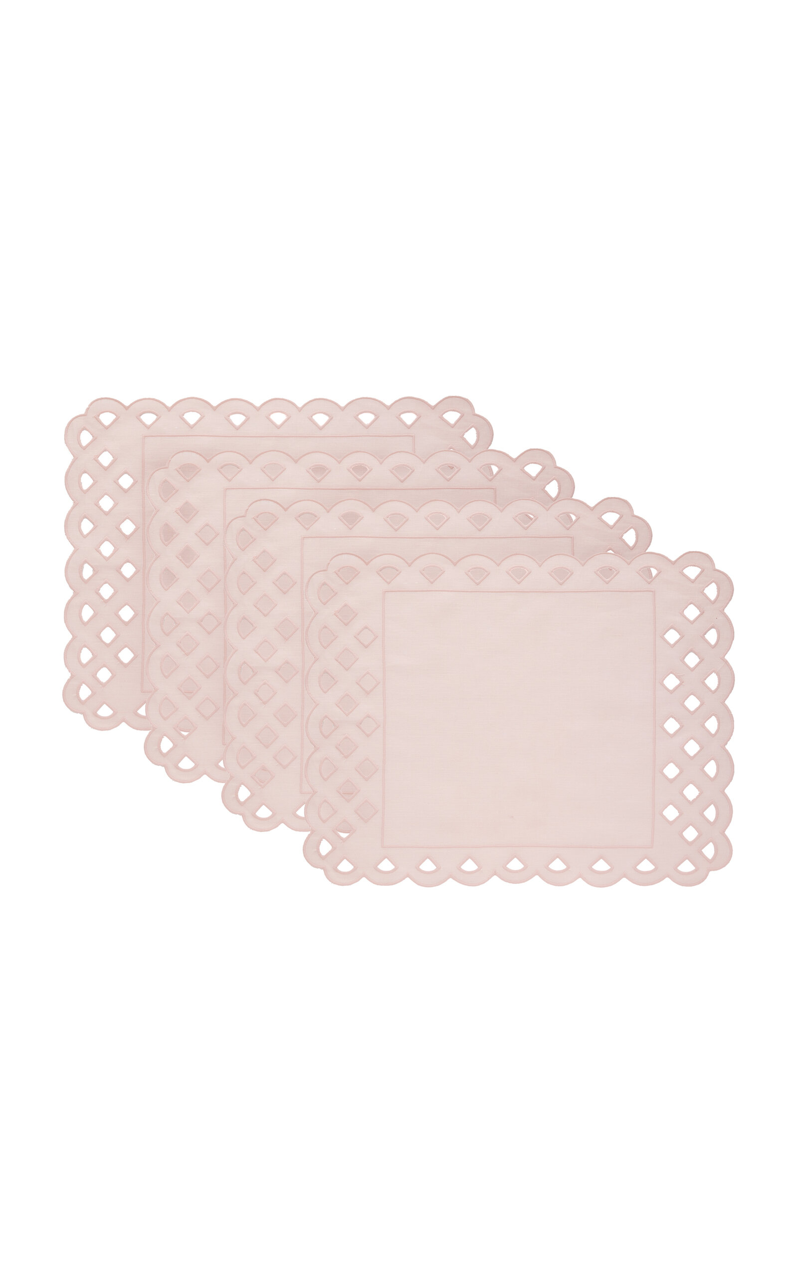 Moda Domus Set-of-four Handcrafted Linen Placemats In Pink