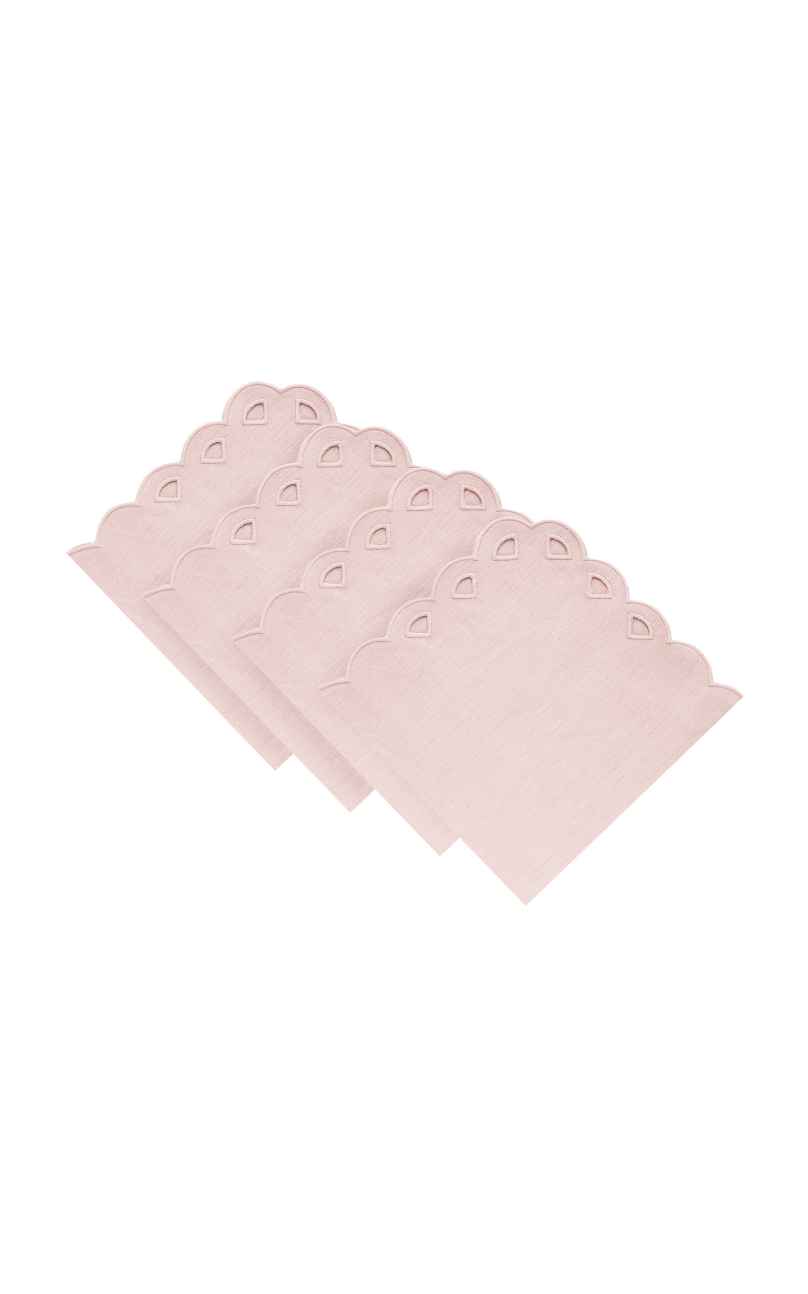 Moda Domus Set-of-four Handcrafted Linen Napkins In Pink