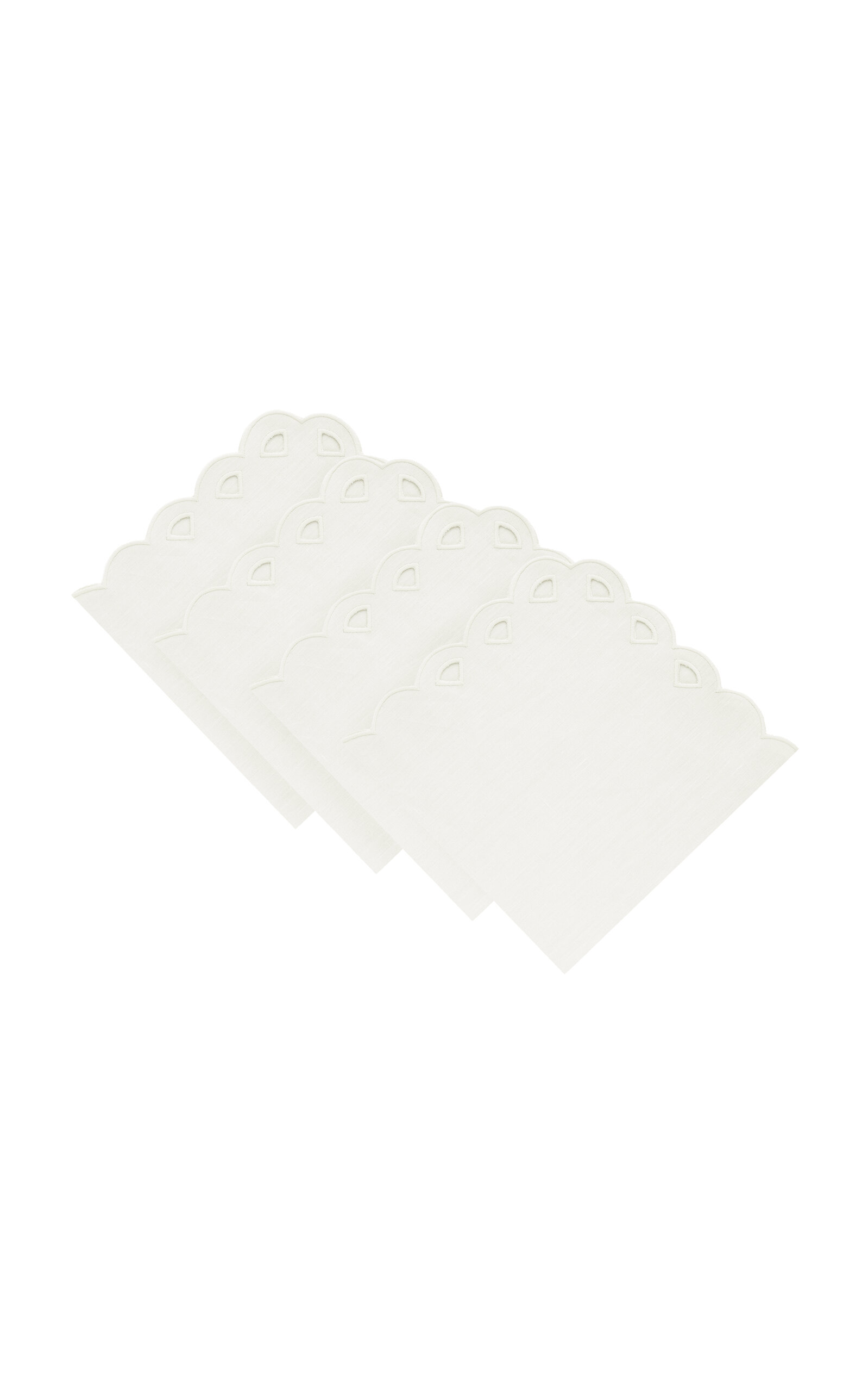 Moda Domus Set-of-four Handcrafted Linen Napkins In White