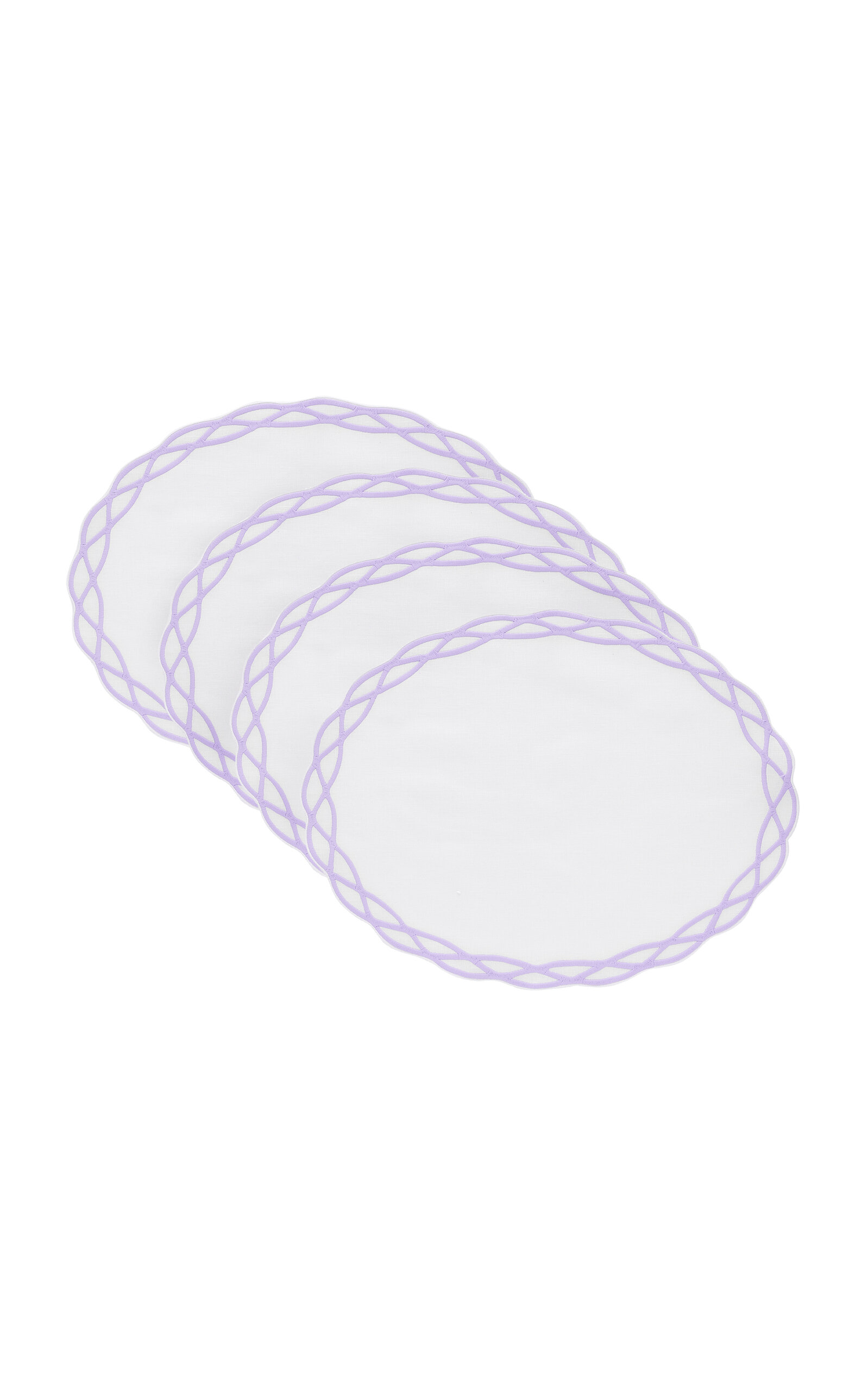 Moda Domus Set-of-Four Handcrafted Linen Placemats - Purple