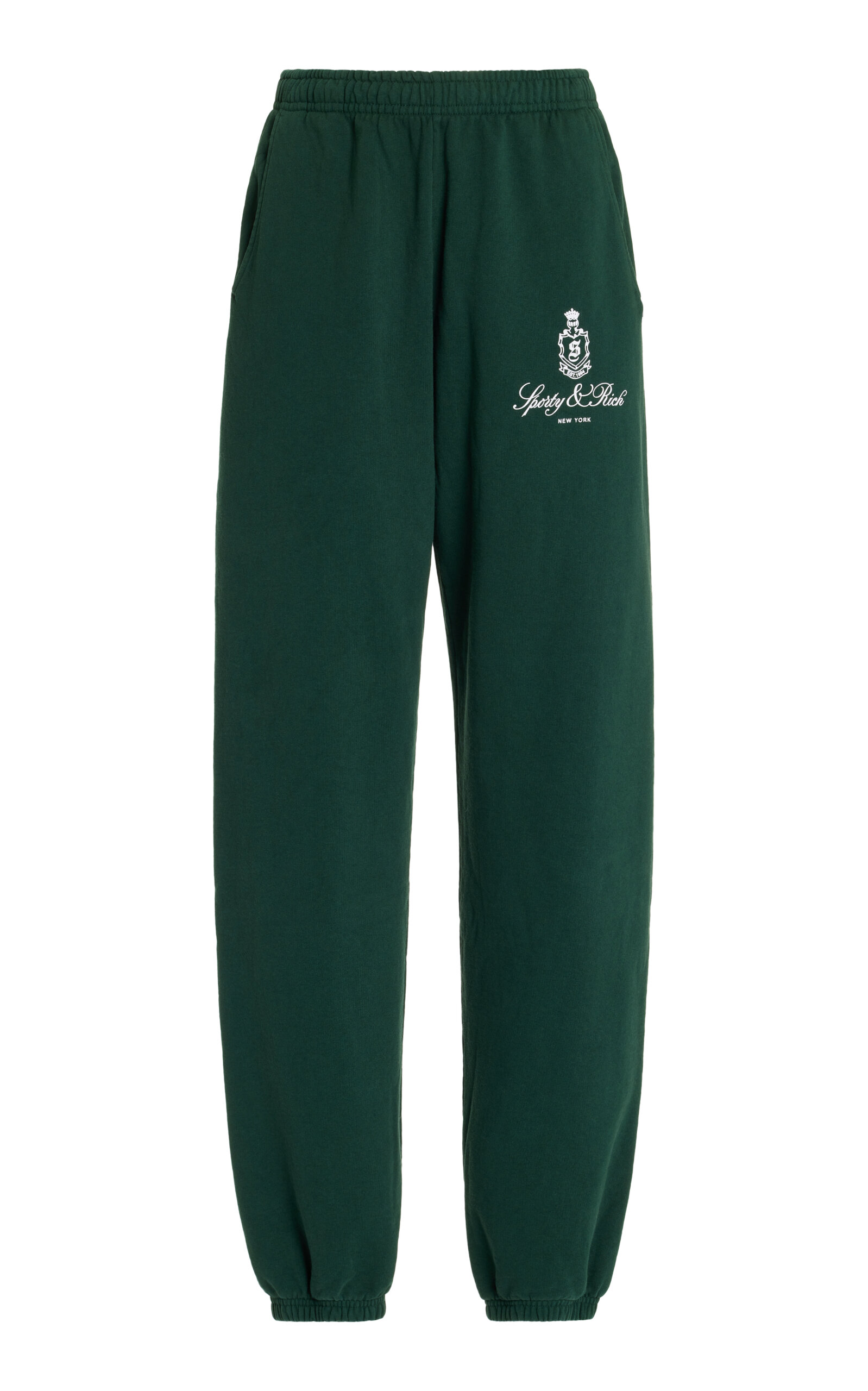 Shop Sporty And Rich Vendome Cotton Sweatpants In Green