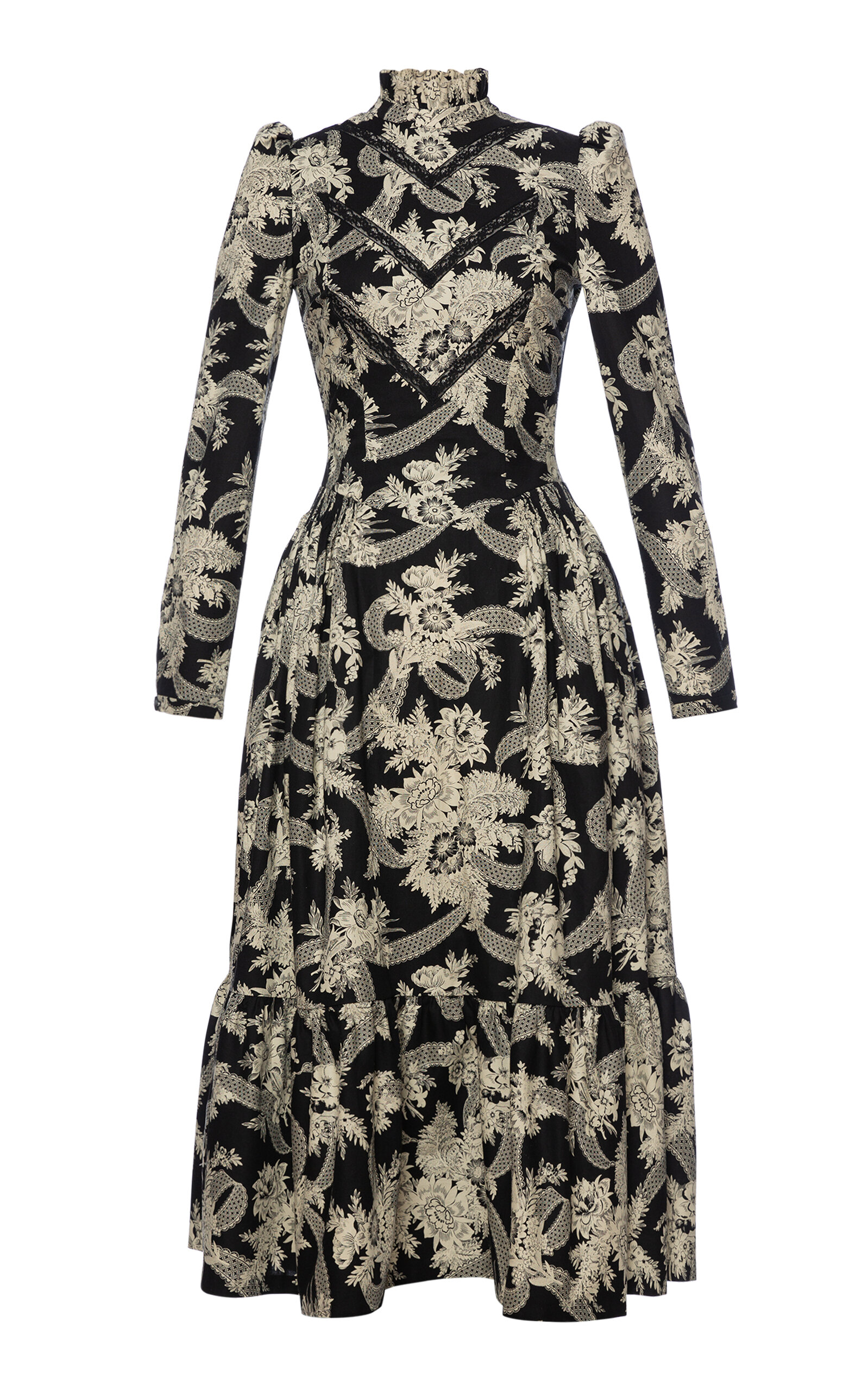 Lena Hoschek Women's Jenny Cotton Midi Dress In Black,white