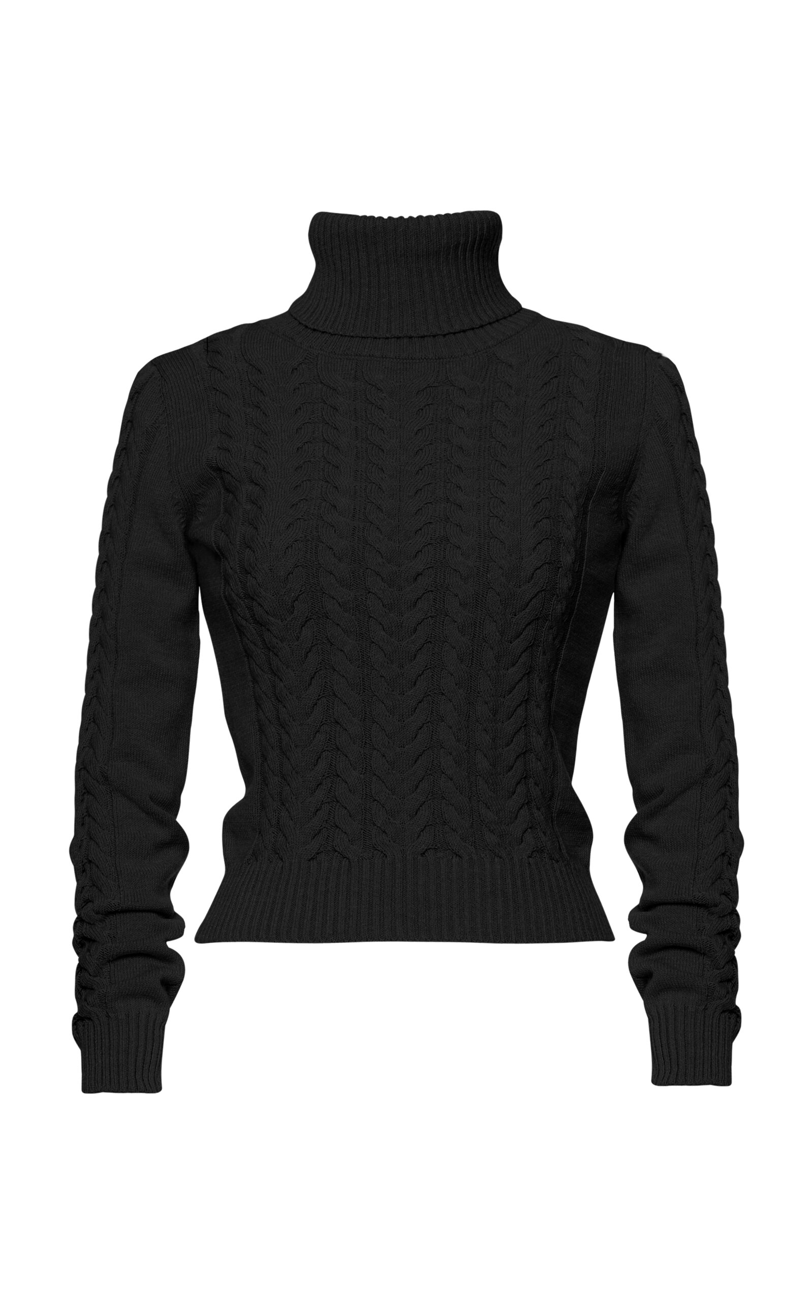 Lena Hoschek Women's Stanley Cable-knit Turtleneck Sweater In Black