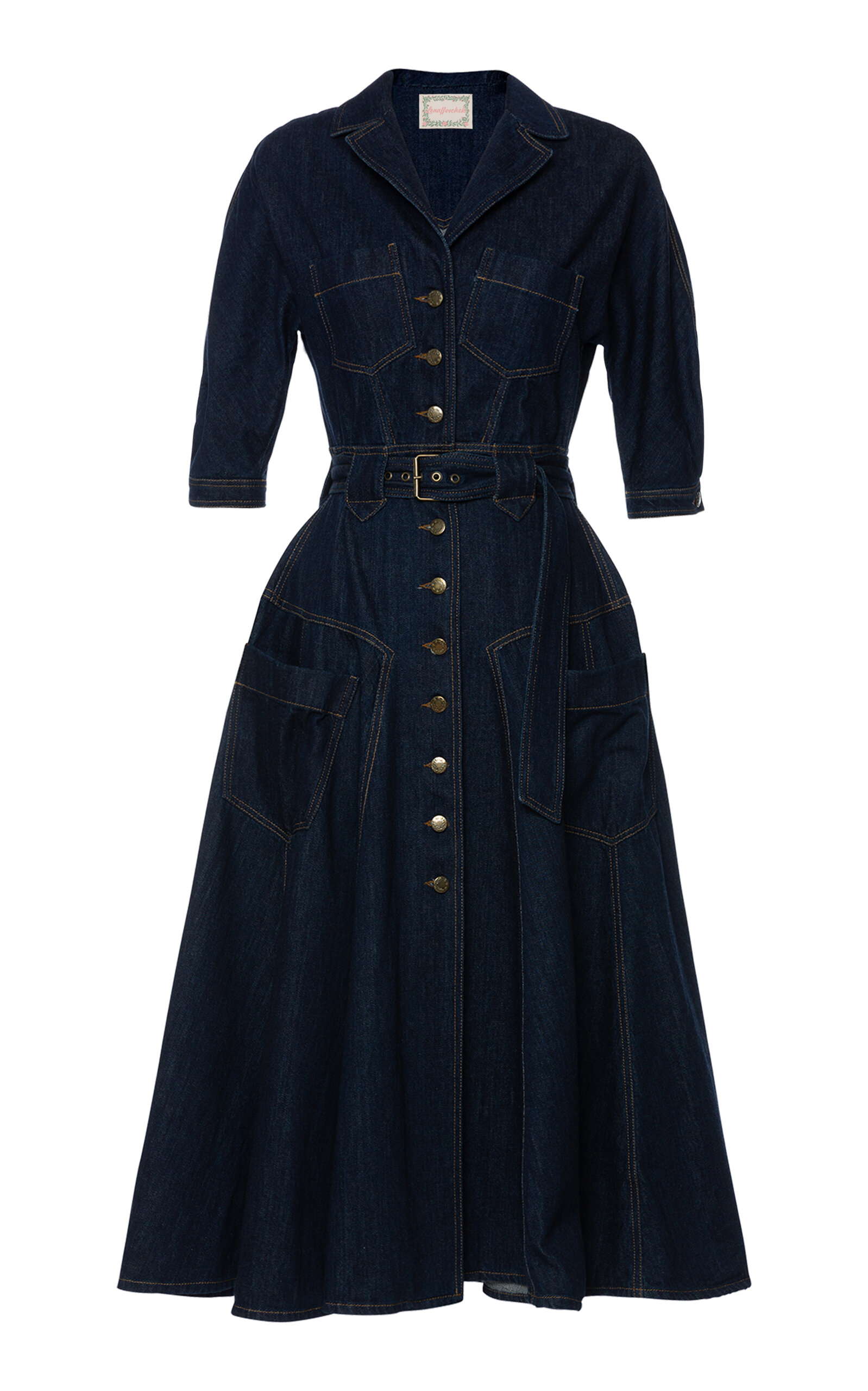 Lena Hoschek Women's Olivia Denim Midi Dress In Dark Wash