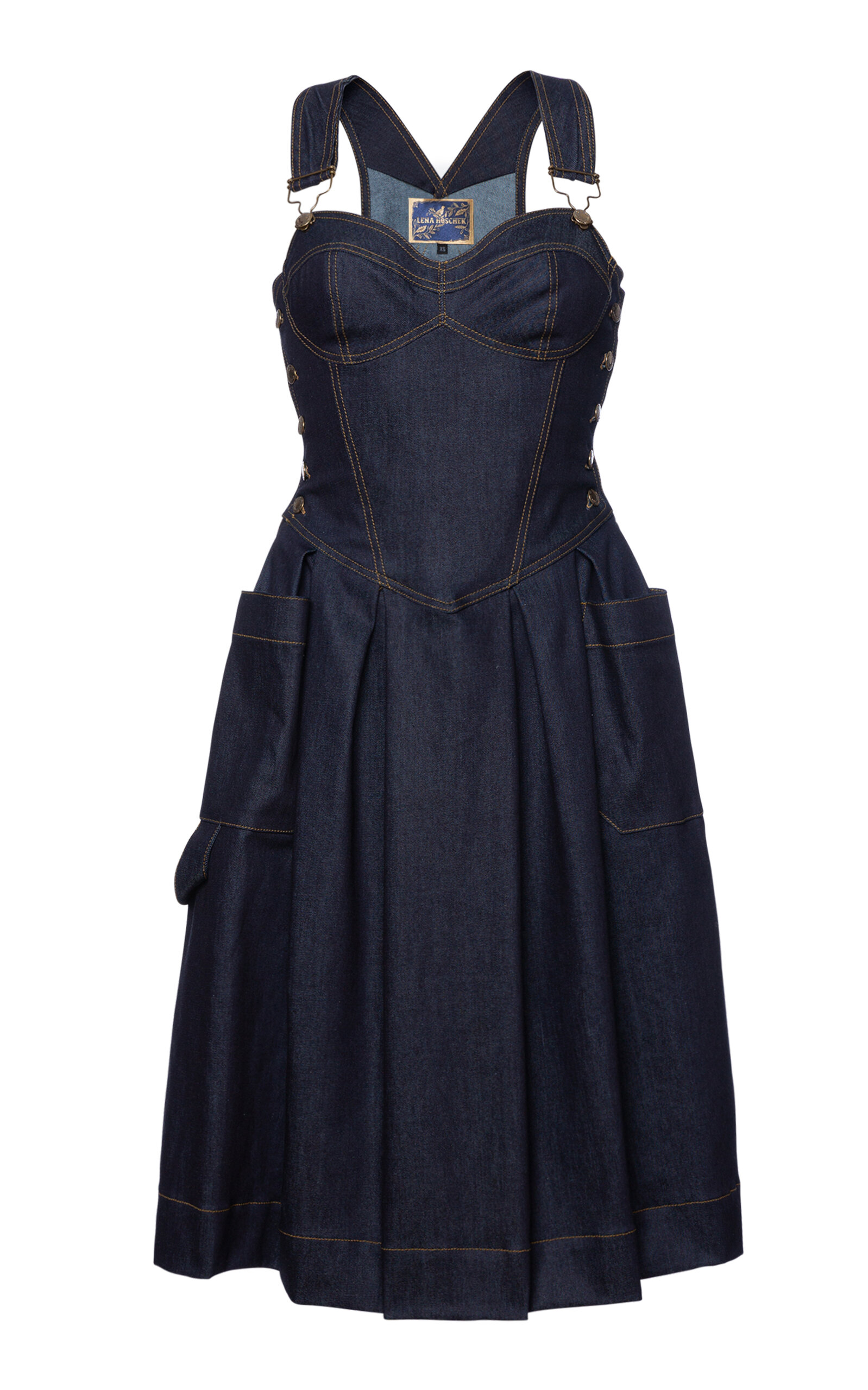 Lena Hoschek Women's Hands On Denim Dress In Dark Wash