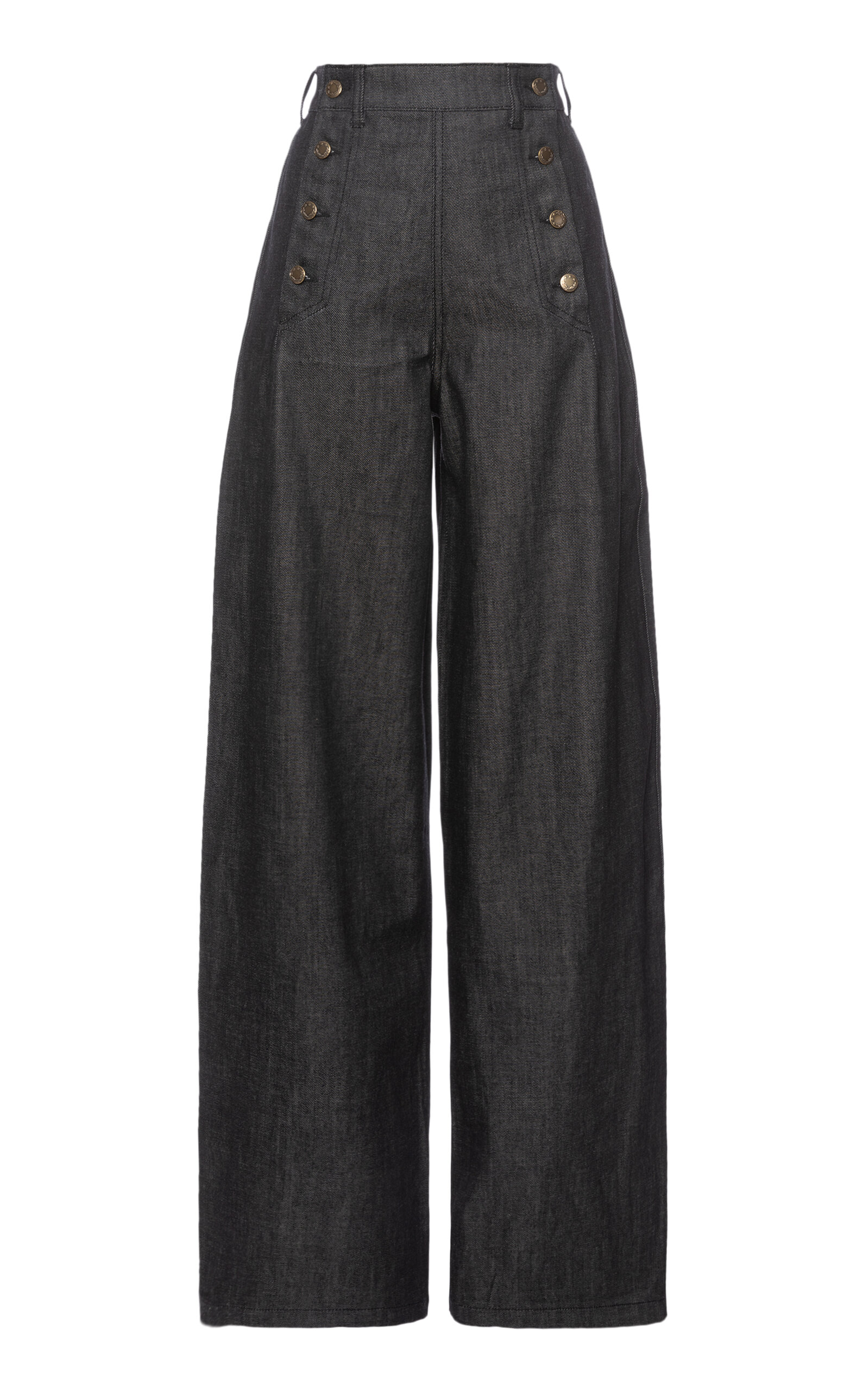 Lena Hoschek Women's Stroll High-rise Wide-leg Jeans In Dark Wash