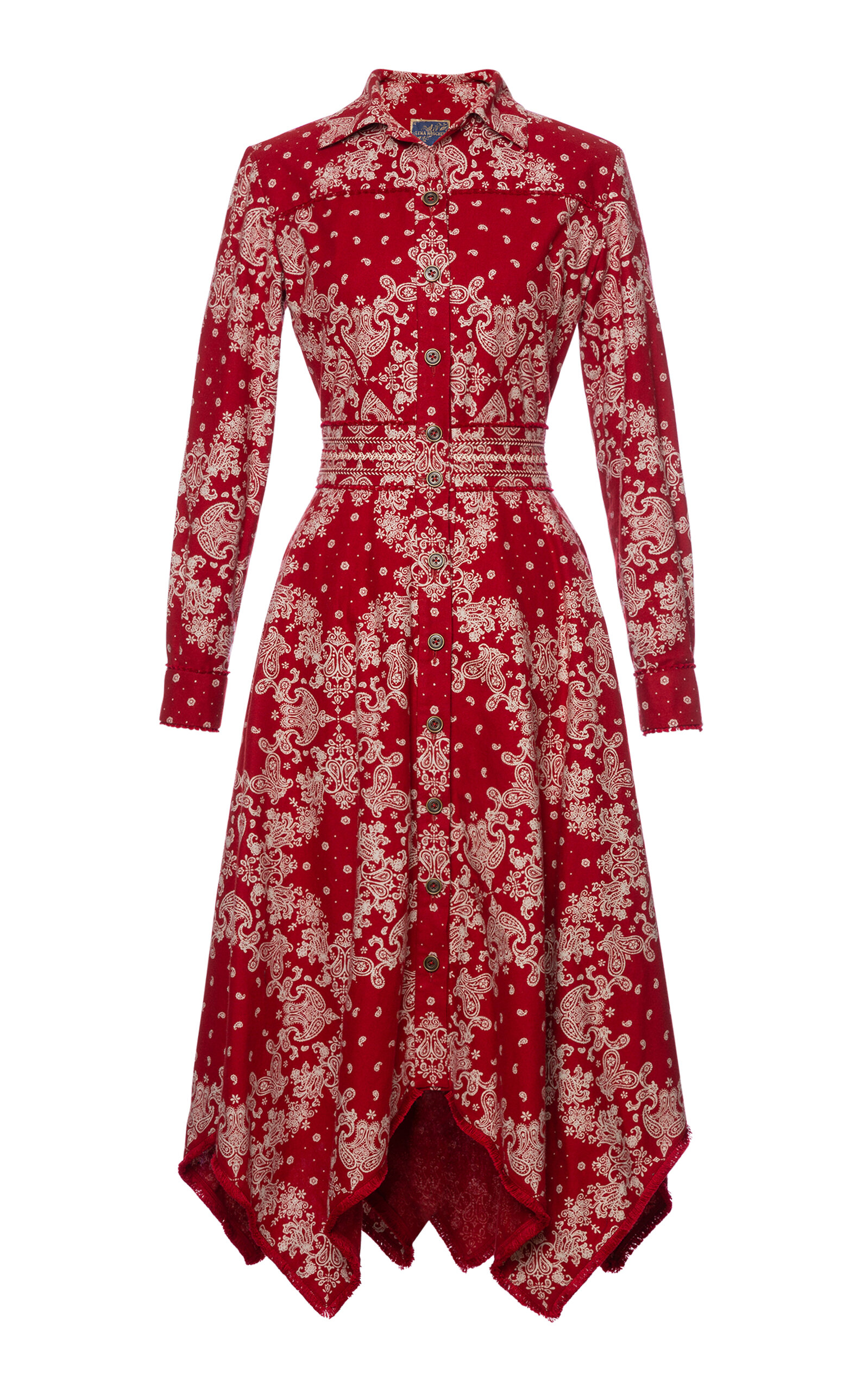 Lena Hoschek Bonanza Cotton Midi Dress In Red