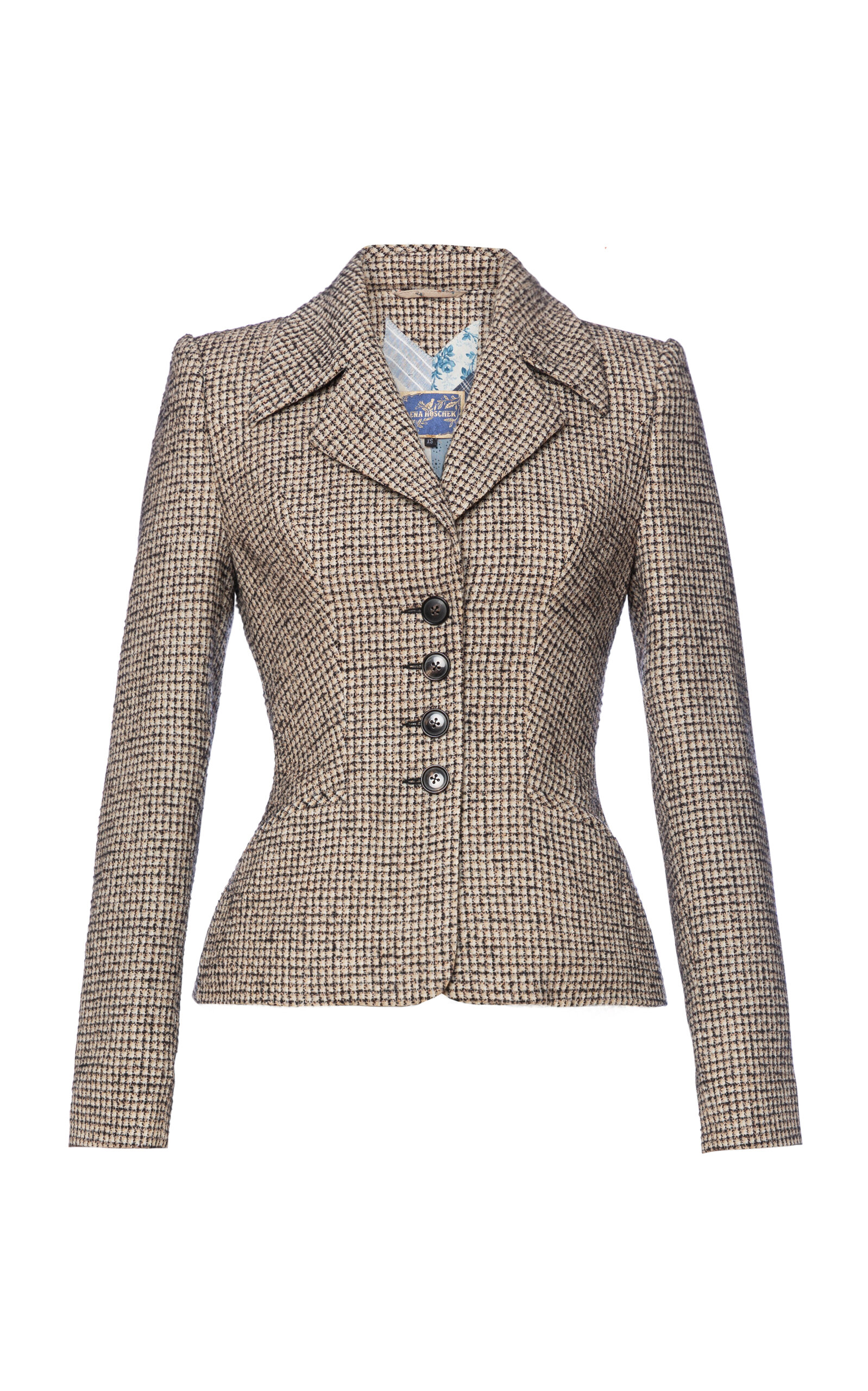Lena Hoschek Wanda Tailored Wool Blazer Jacket In Grey
