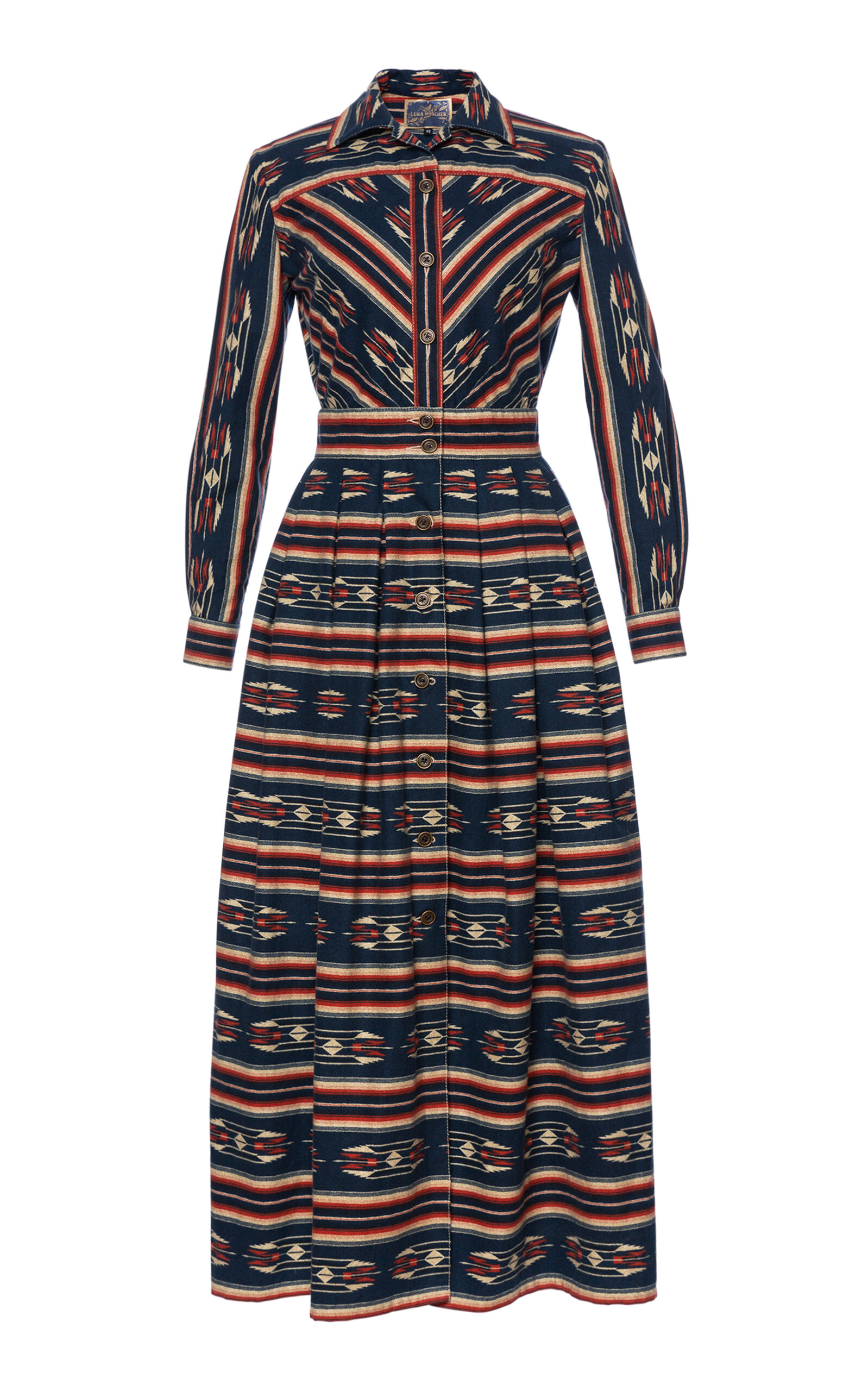 Lena Hoschek Women's Sierra Printed Cotton Midi Dress