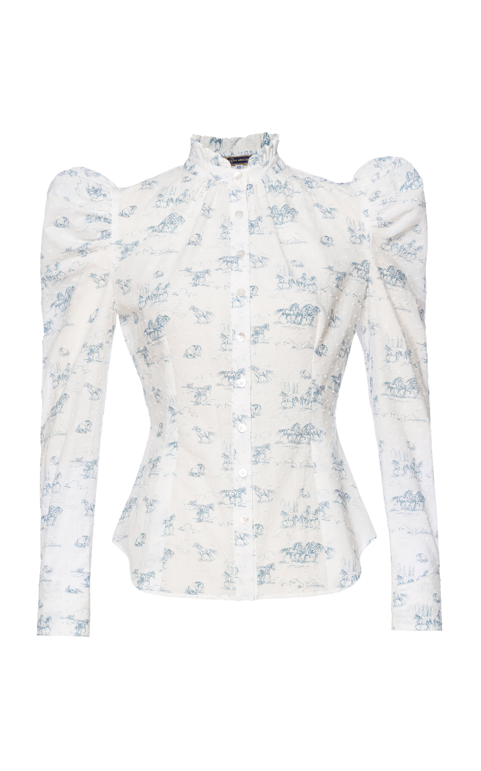 Lena Hoschek Loretta Puffed Cotton Top In Floral