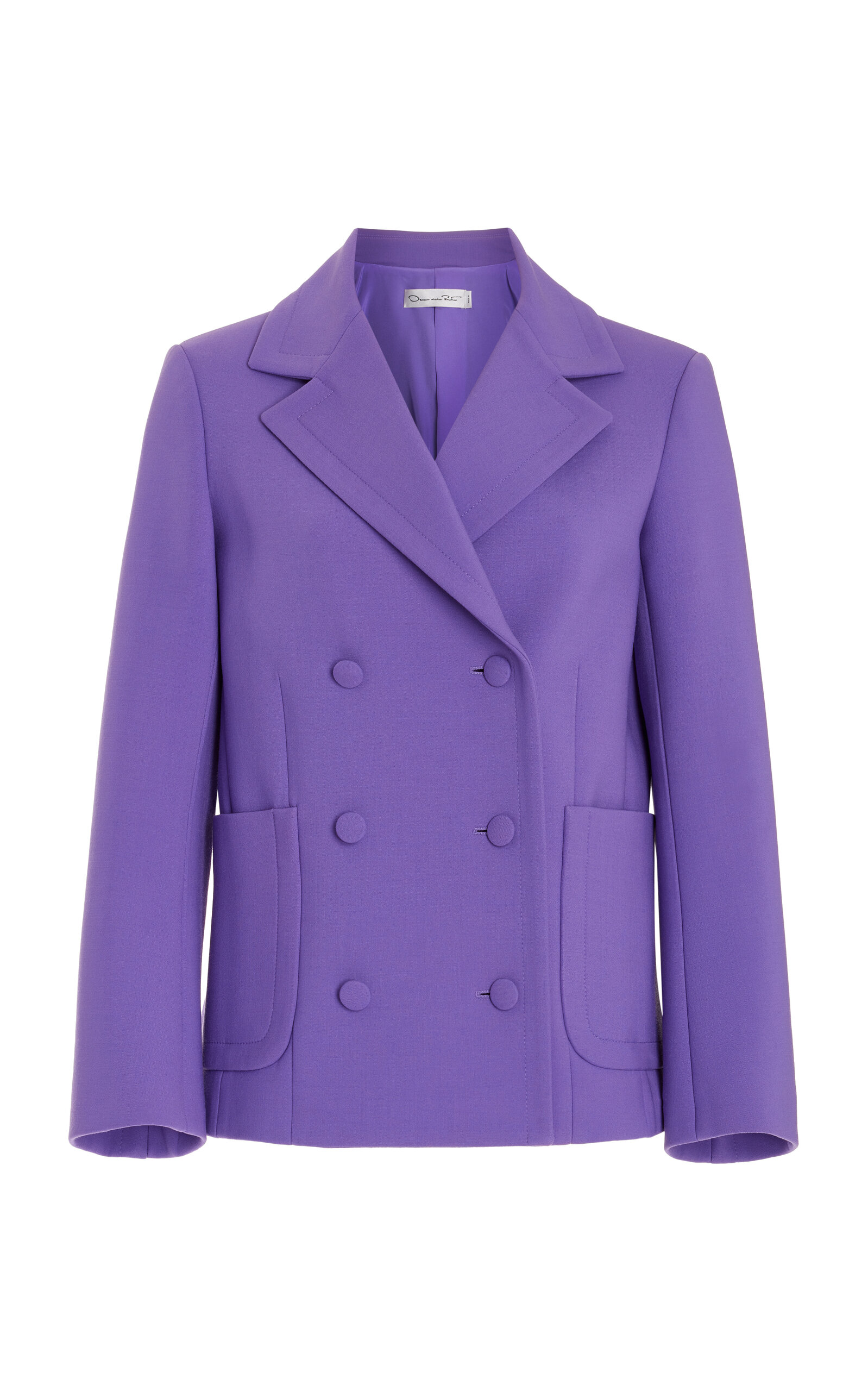 Oscar De La Renta Stretch-wool Jacket In Purple