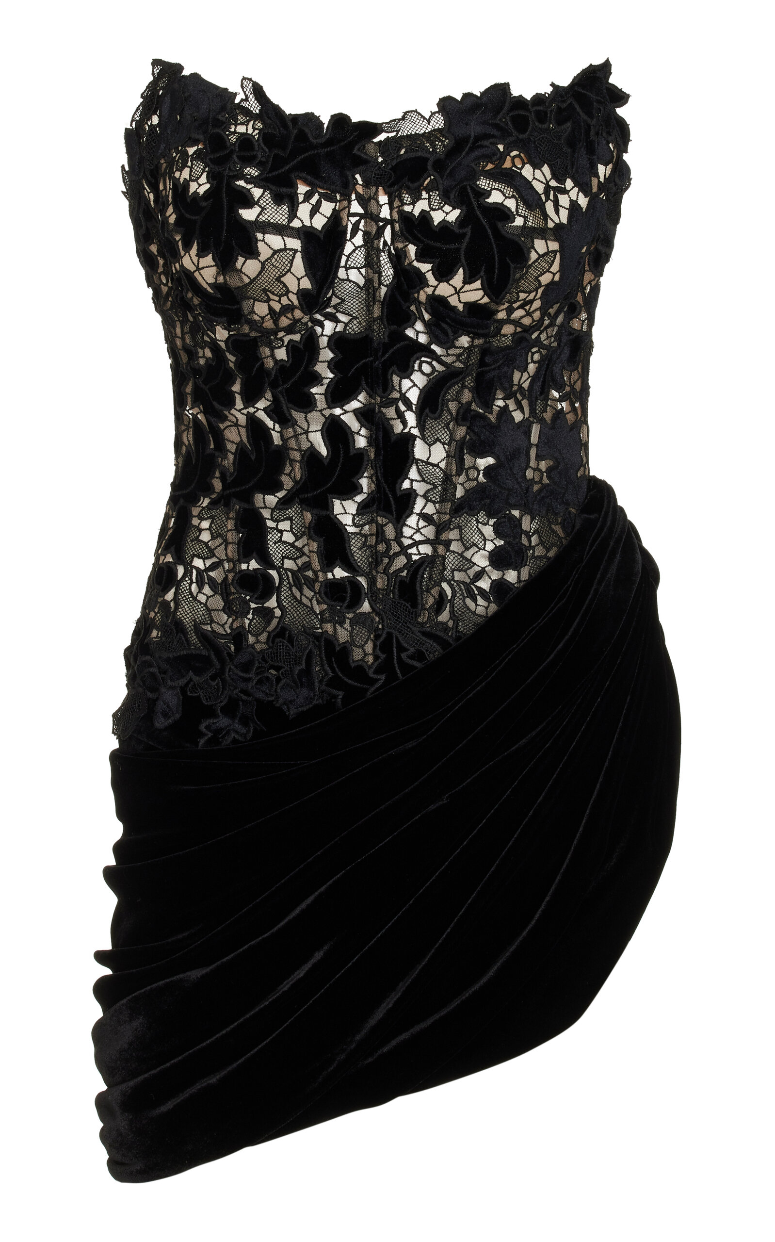 Oscar De La Renta Velvet And Guipure Lace Mini Dress In Black | ModeSens Oscar De La Renta Velvet And Guipure Lace Mini Dress In Black | ModeSens