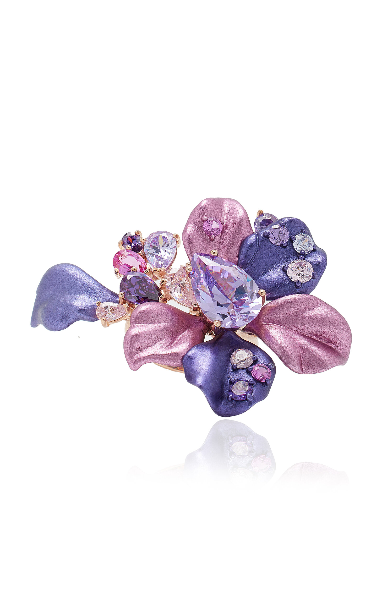 Anabela Chan 18k Rose Gold Vermeil Lavender Ariel Multi-stone Ring In Purple
