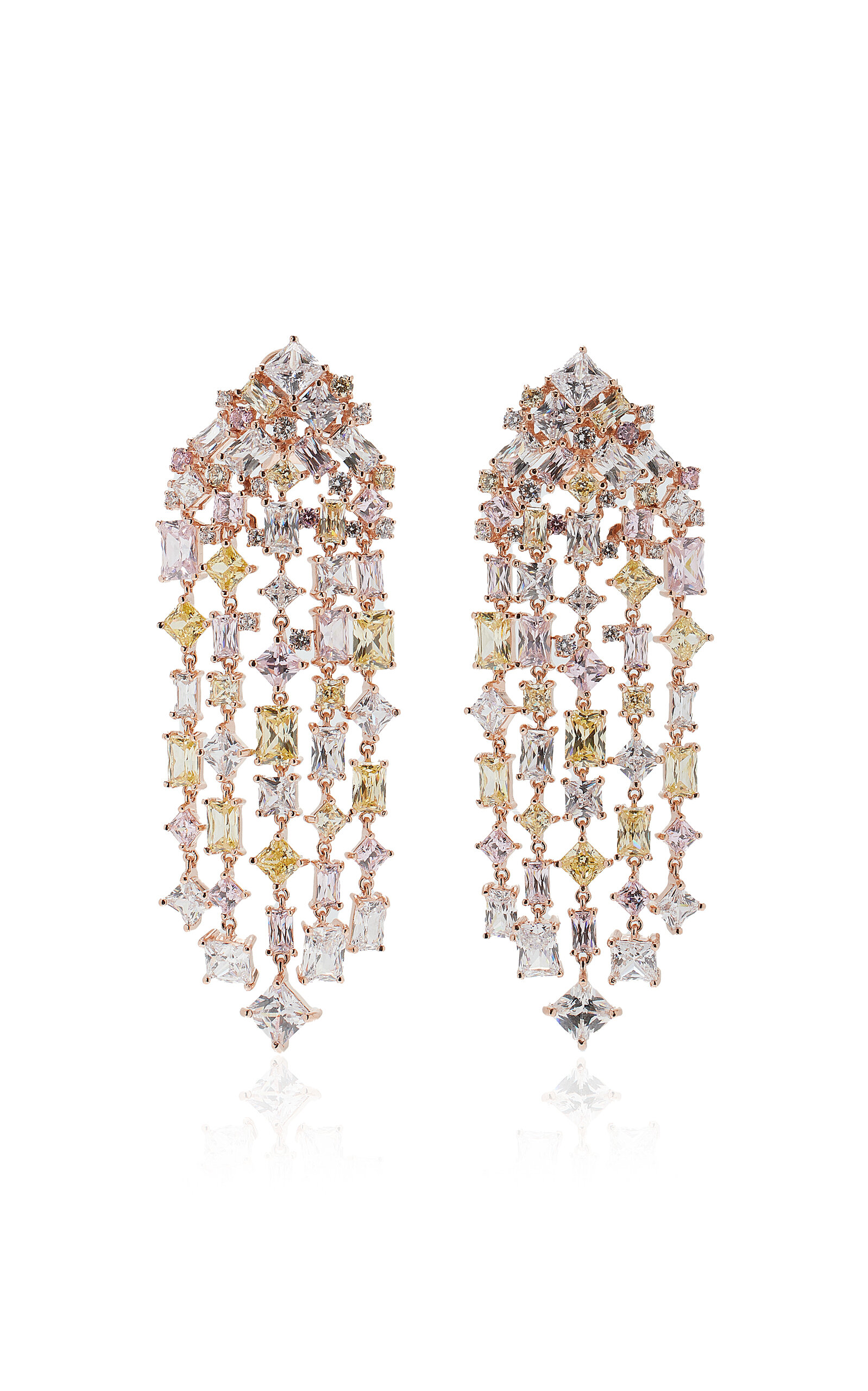 Anabela Chan Mermaid's Tale Multi Simulated Stone Candy Cascade Drop Earrings In Pink
