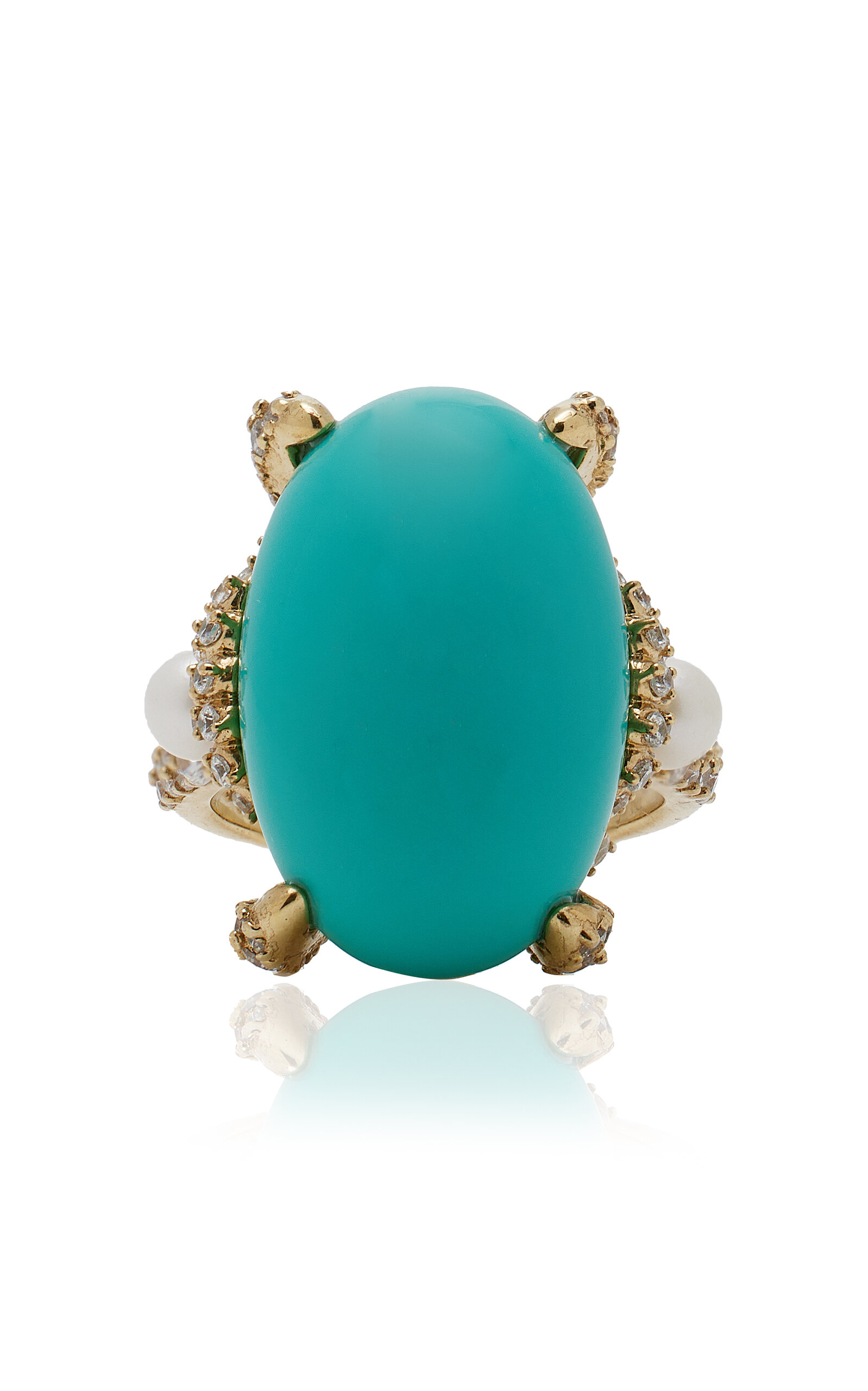 Anabela Chan 18k Gold Vermeil Turquoise Mermaid Ring In Blue
